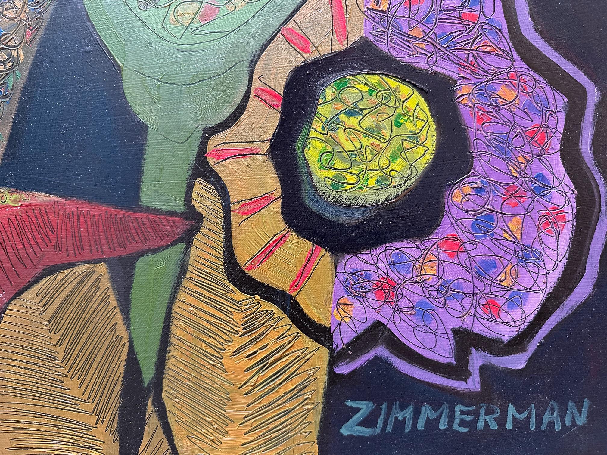 Fantasía Floral Tropical - Pintura Naturaleza Muerta Flores de Marc Zimmerman en venta 5