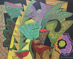 Tropical Fantasy Floral - Still Life Flowers Painting by Marc Zimmerman