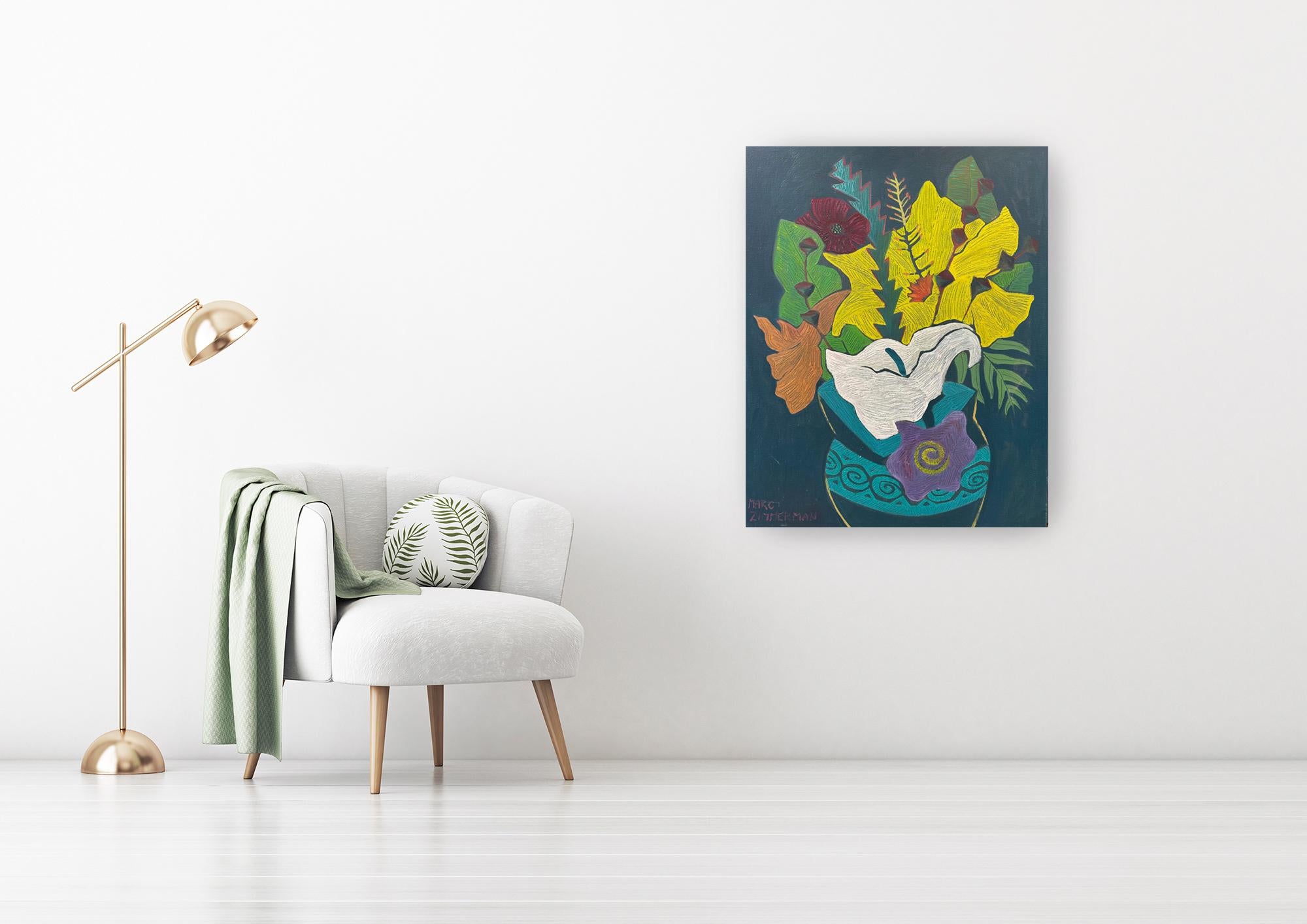Vase avec fleurs - Peinture florale de Marc Zimmerman en vente 1