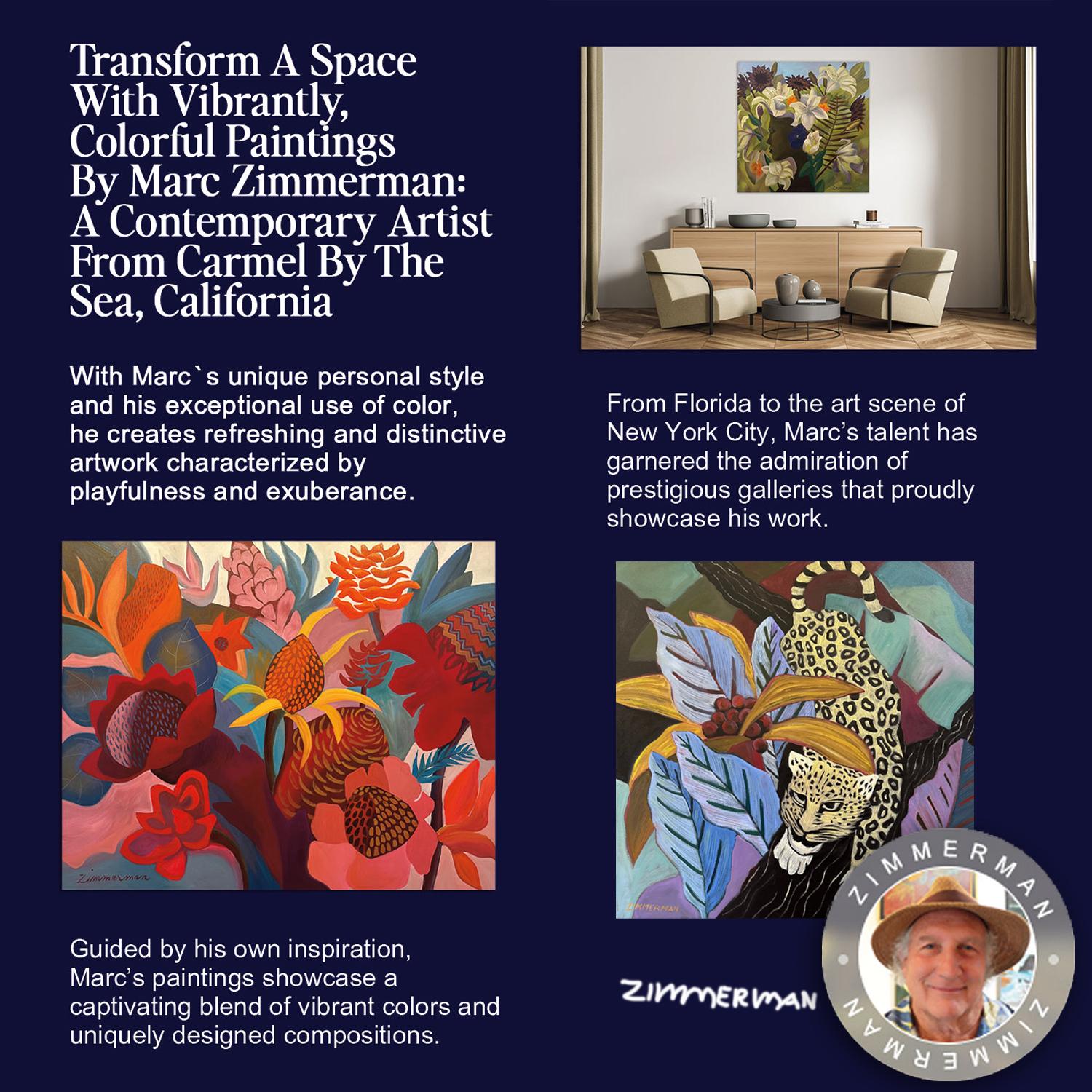 Vase mit Blumen – geblümtes Gemälde von Marc Zimmerman im Angebot 3