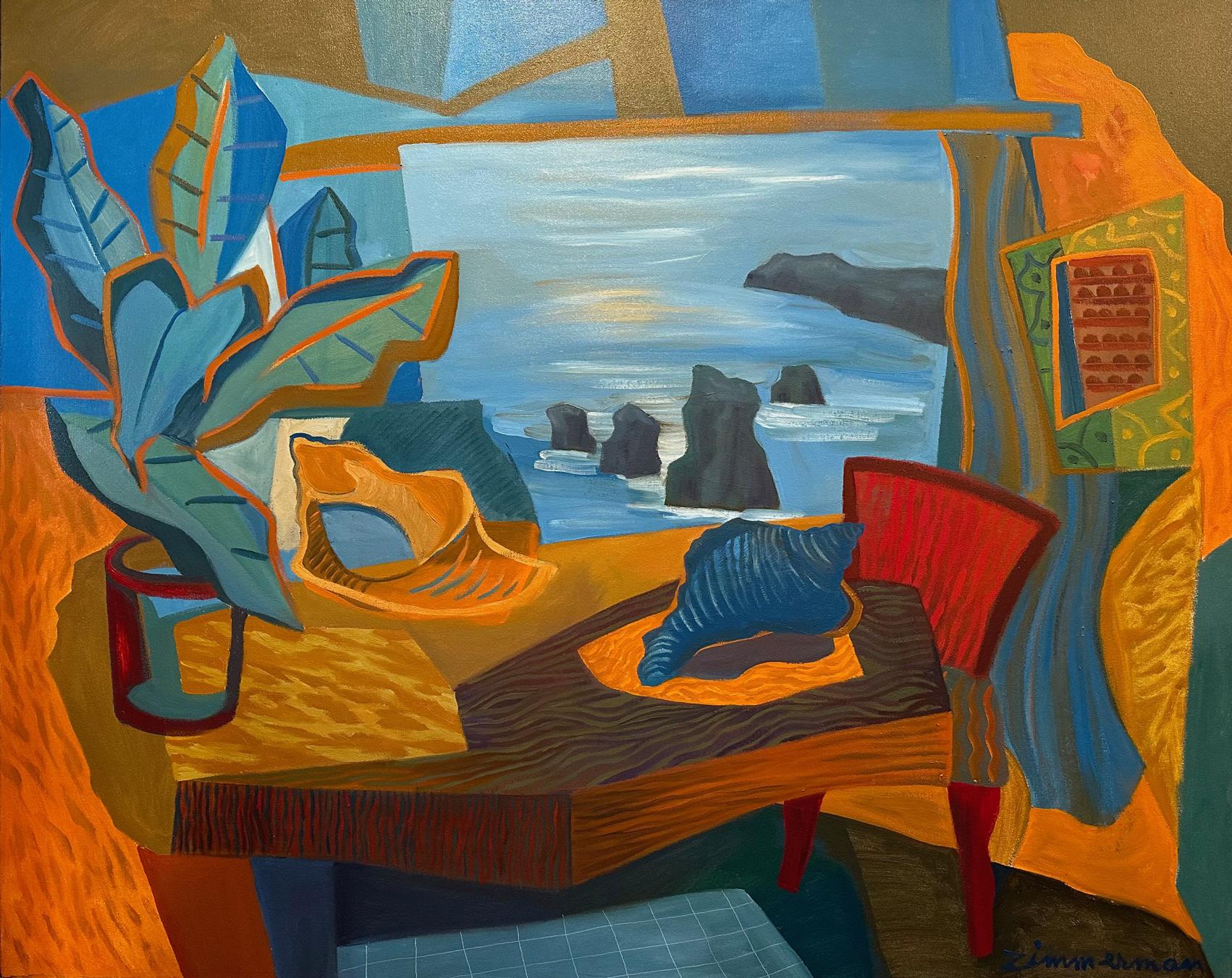 'View Through To The Sea', Öl auf Leinwand, wird in der Zimmerman Gallery, Carmel, CA ausgestellt


Marc Zimmerman schafft verspielte Gemälde, ob tiefgründiger, geheimnisvoller Dschungel oder herrlich skurrile Blumen. Seine Farbpalette erkundet