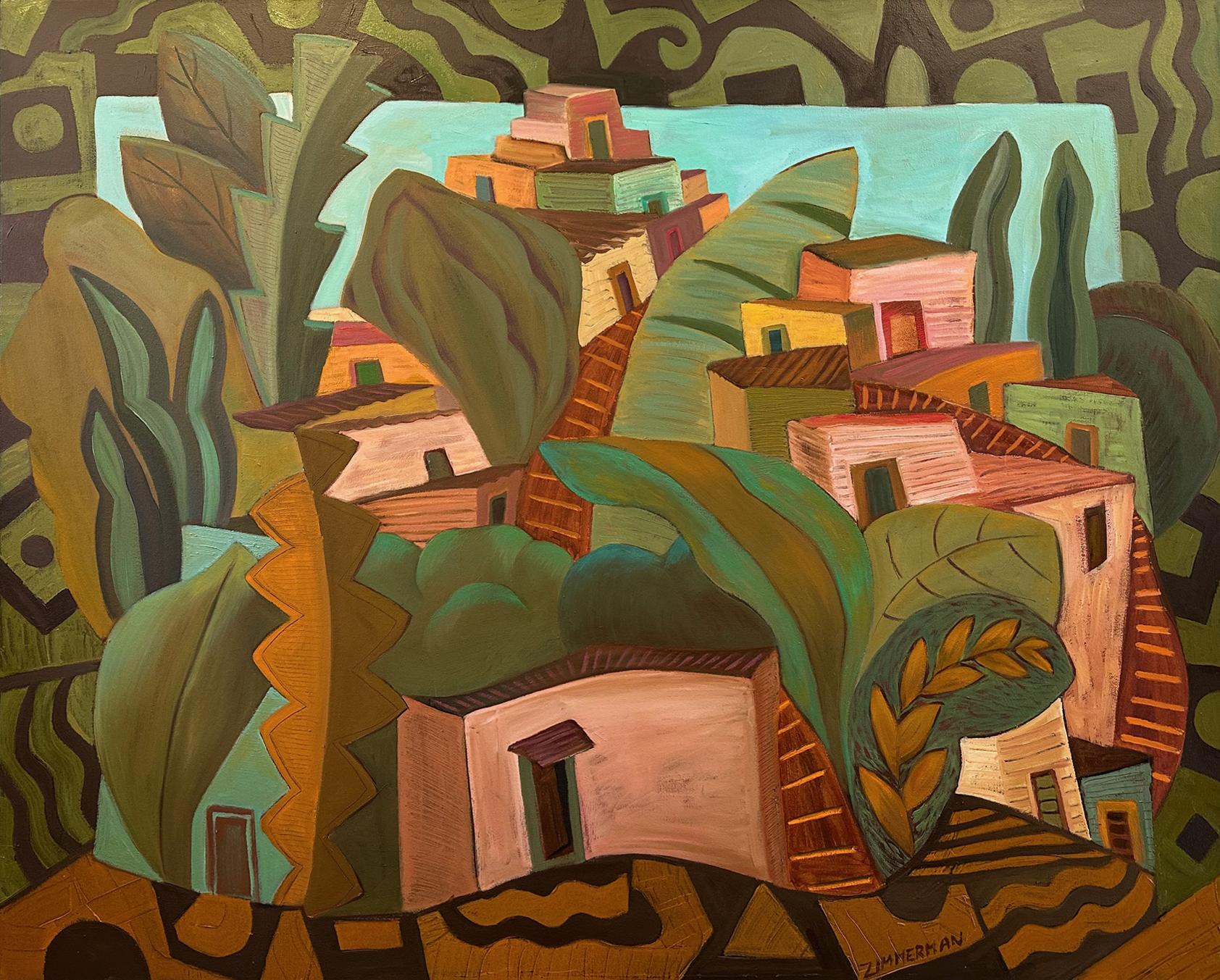Villa Nova - Abstraction Urbanscape by Marc Zimmerman


Marc Zimmerman creates playful paintings, whether deep mysterious jungle or delightfully whimsical florals. His color palette explores various harmonies yet always surprises with new color