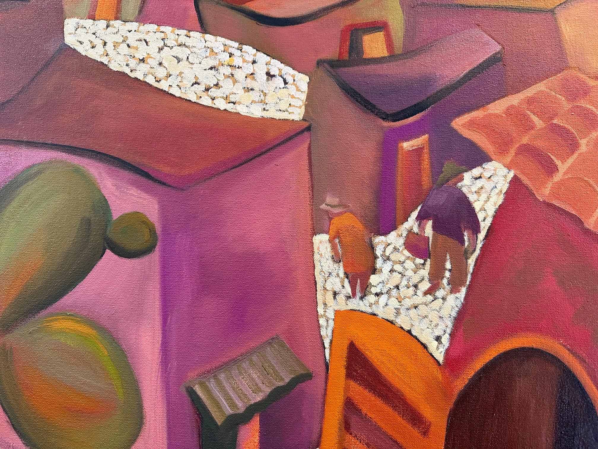 Village in Magenta - Peinture de paysage - Huile sur toile de Marc Zimmerman en vente 5