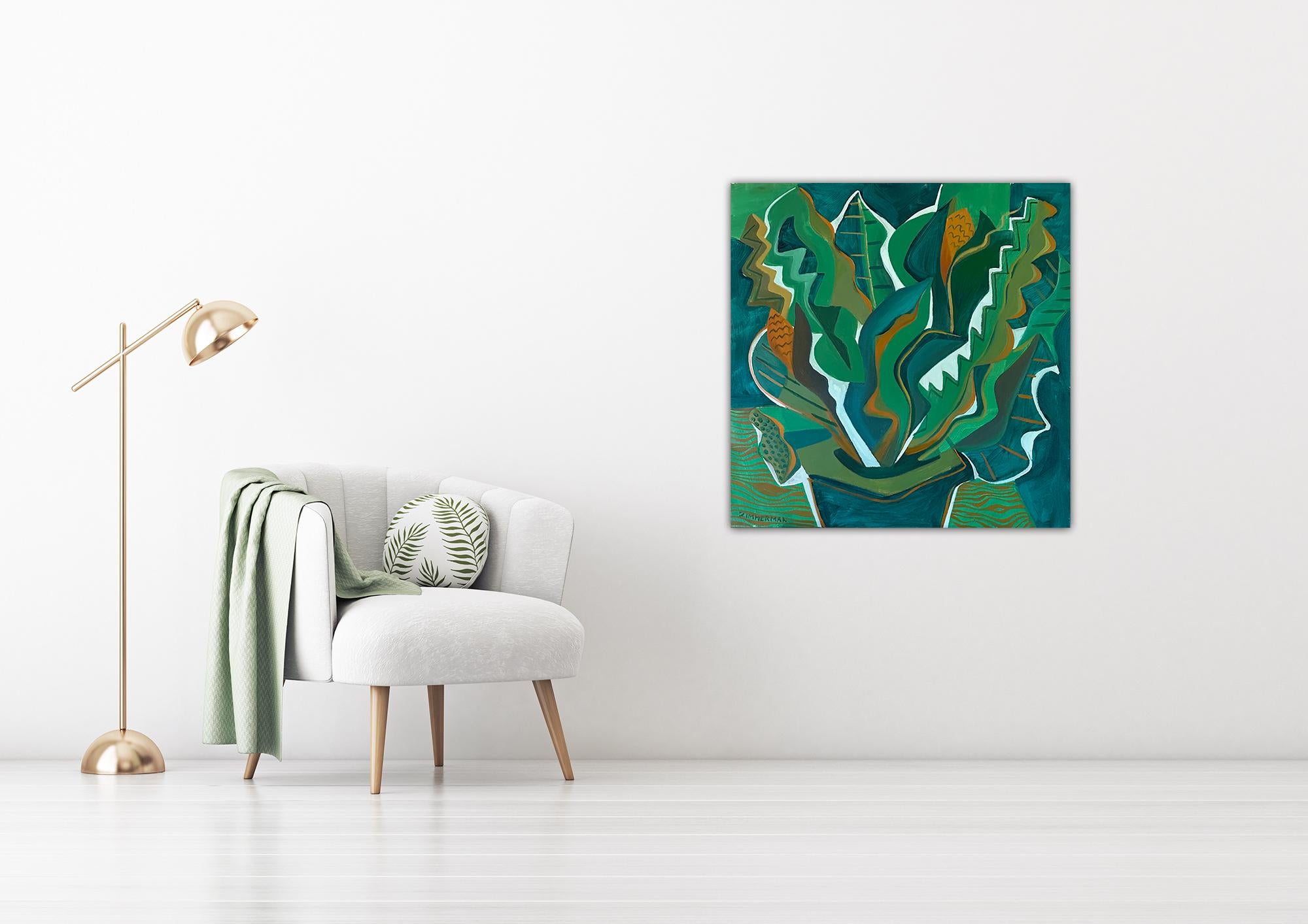 Viridian Flow - Green Flowers - Arte contemporanea di Marc Zimmerman in vendita 1