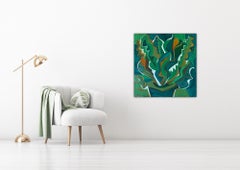 Viridian Flow - Green Flowers - Contemporary Art By Marc Zimmerman