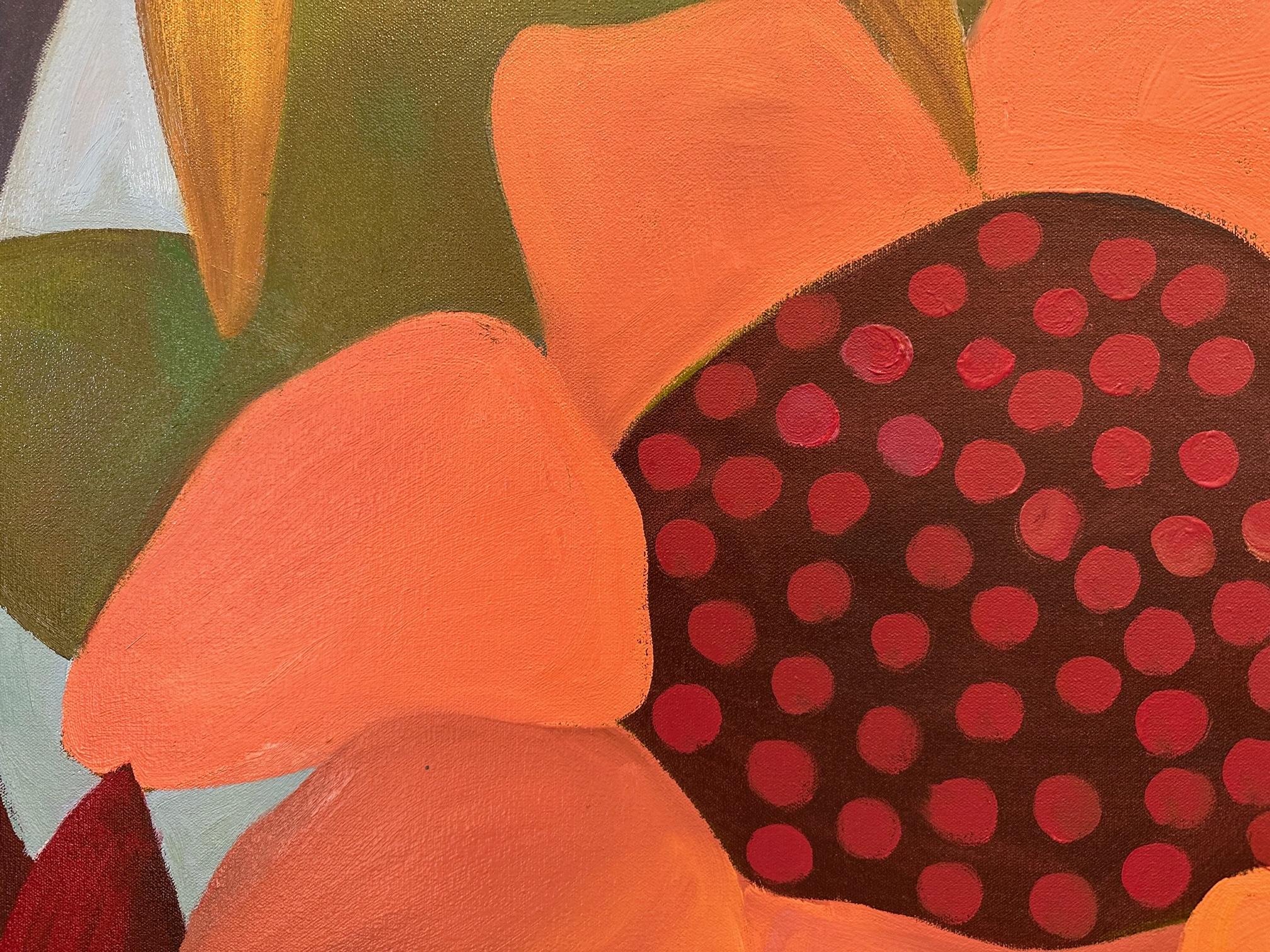 Ritmo Voluptuoso en Azul - Pintura Floral Grande - Marc Zimmerman en venta 5