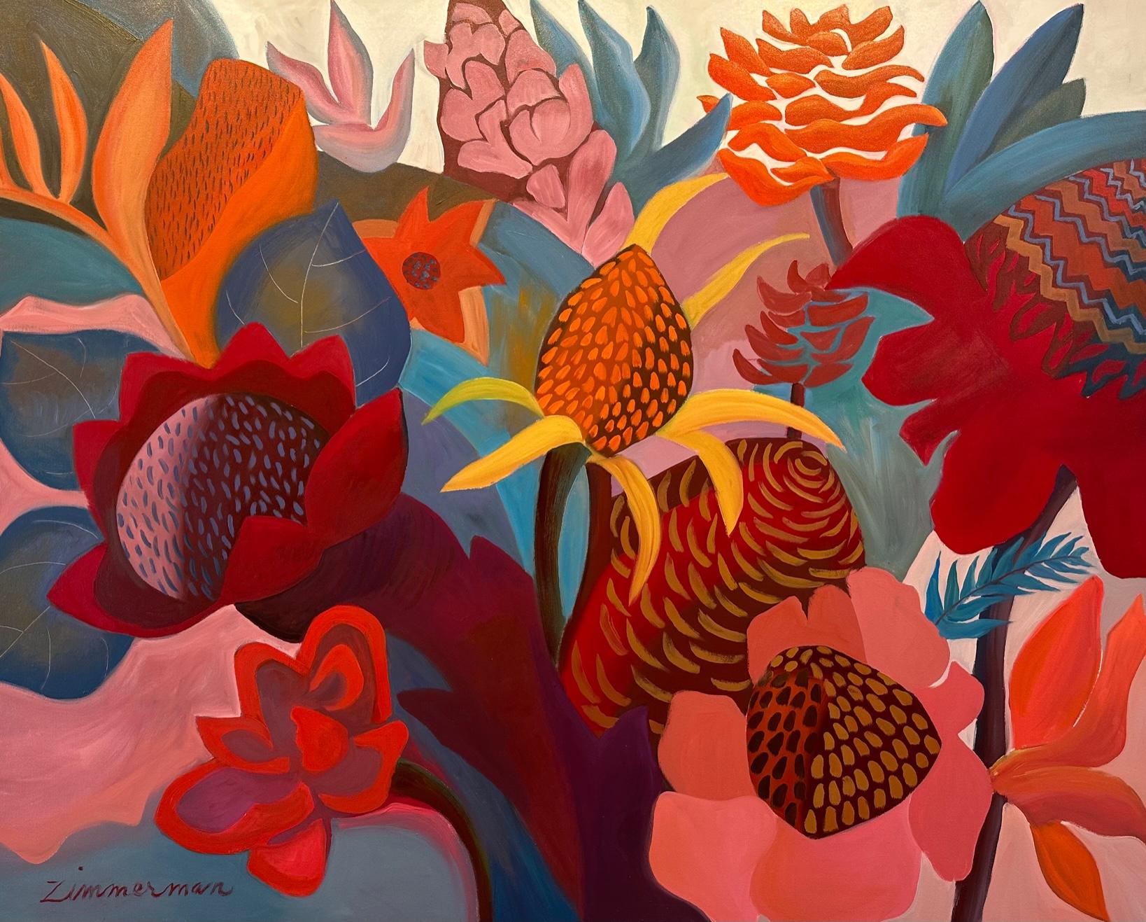 This masterpiece is exhibited in the Zimmerman Gallery, Carmel CA.


Marc Zimmerman creates playful paintings, whether deep mysterious jungle or delightfully whimsical florals. His color palette explores various harmonies yet always surprises with