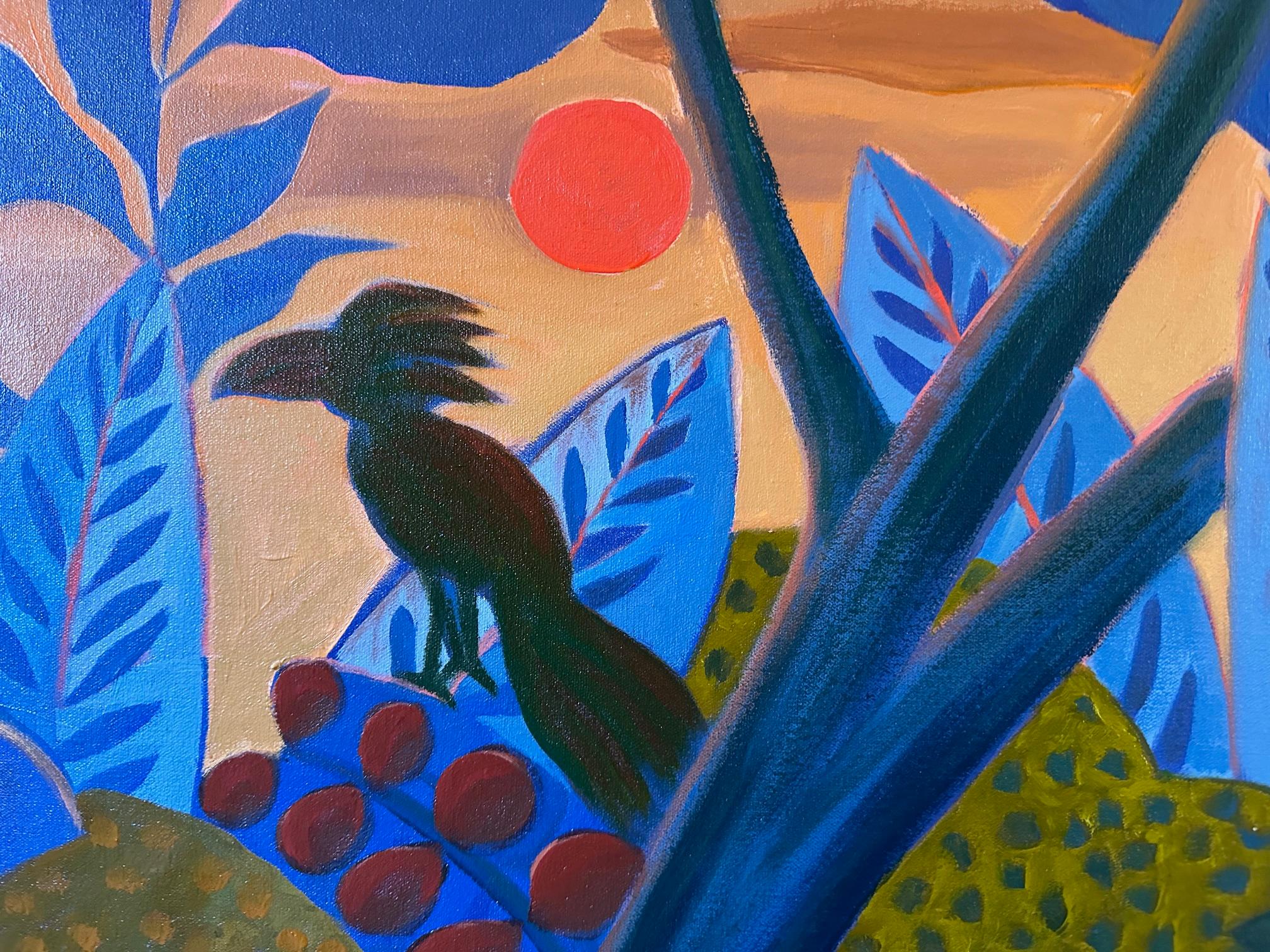 Woven Jungling - Paesaggio dipinto di Nature con animali di Marc Zimmerman in vendita 4