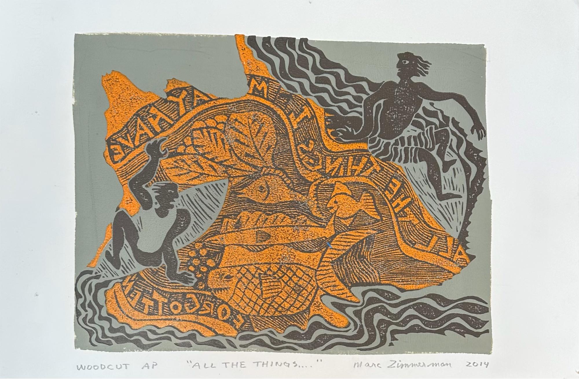 All The Things - Arte del surf - Figurativa - Stampa xilografica di Marc Zimmerman