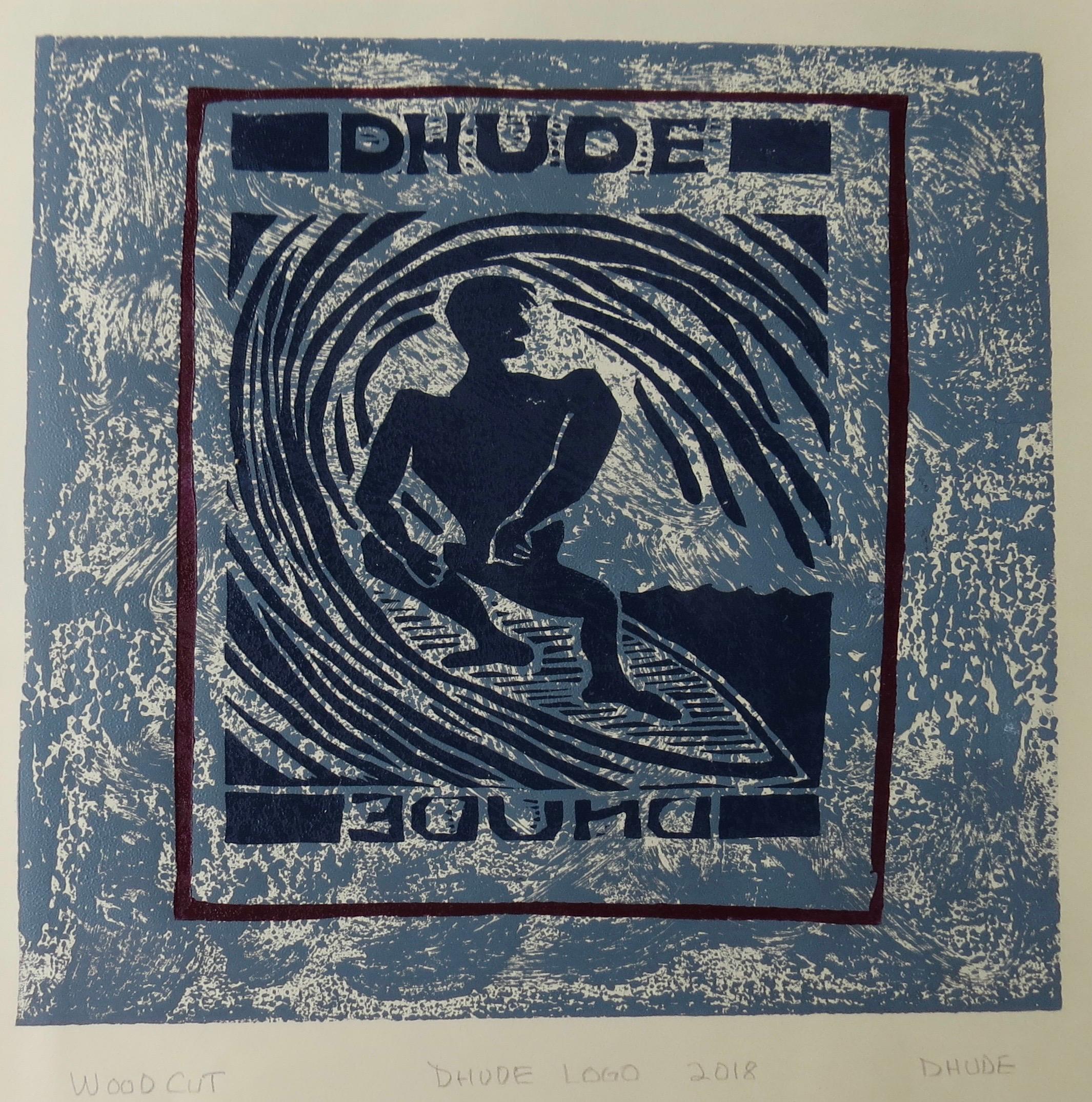 Woodcut print of my surfing logo.  One of my first images in woodcut from 1989 titled; " Dr Zongo shoots the tube." Stlyish surf stance,dont you think?

Dhude(  Surfer) - Figurative Print - Woodcut Print By Marc Zimmerman

This masterpiece is