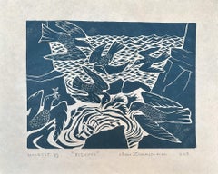 Fishing - Figurative - Woodcut Print By Marc Zimmerman