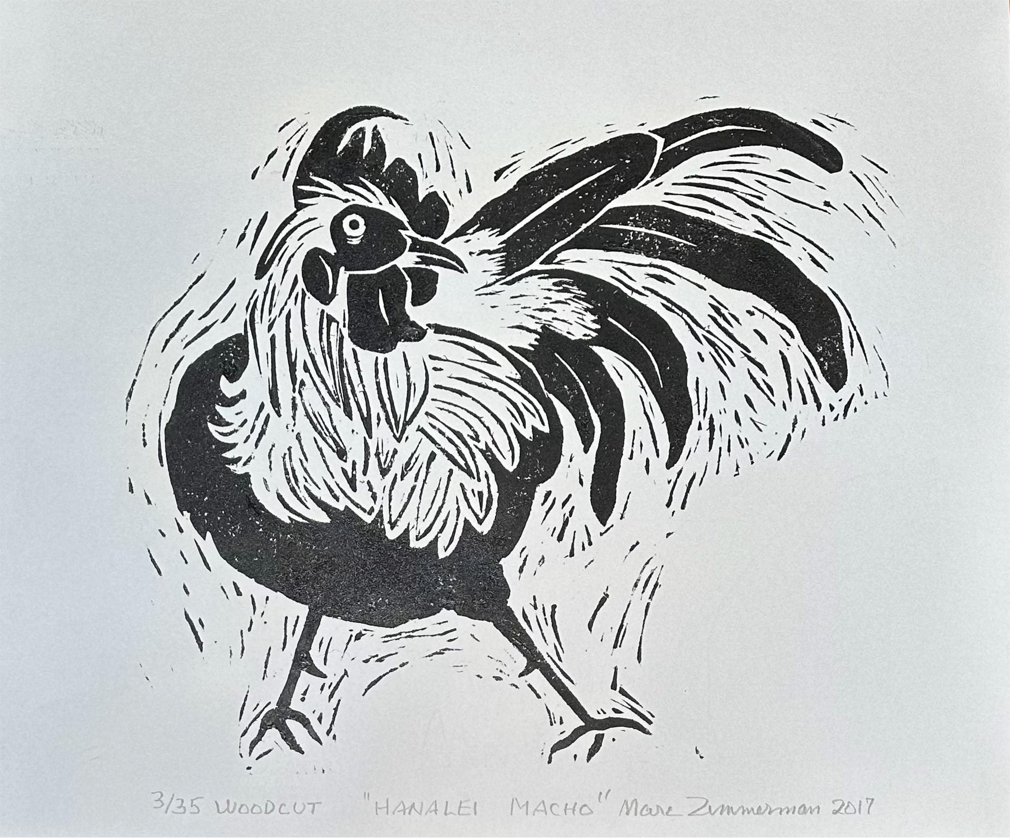 Hanalee Macho - Figurative - Woodcut Print By Marc Zimmerman