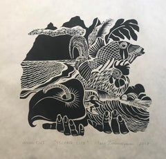 Island Life - Animal Print - Woodcut Print By Marc Zimmerman