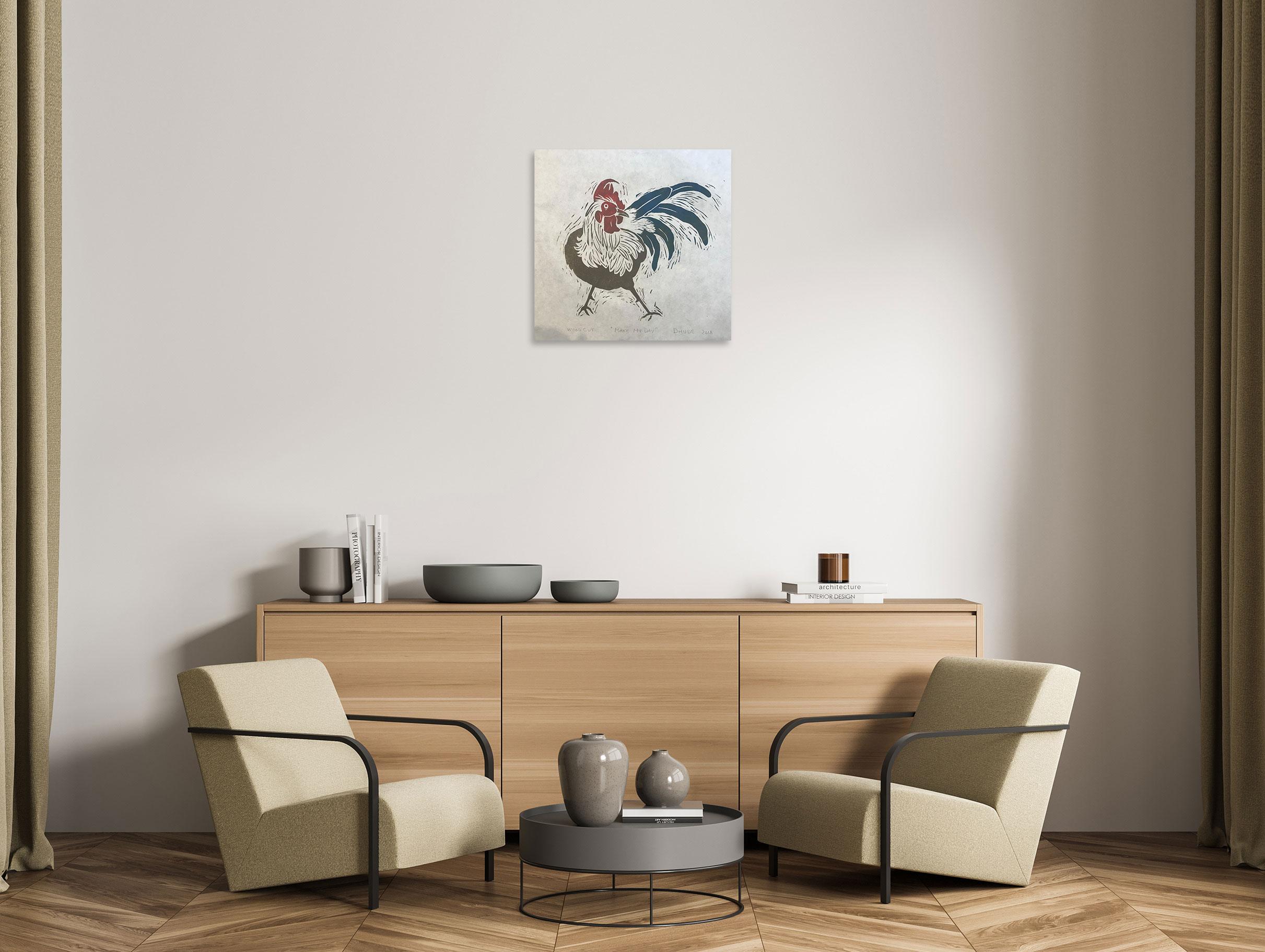 Make My Day - Animal Painting - Woodcut Print By Marc Zimmerman 1