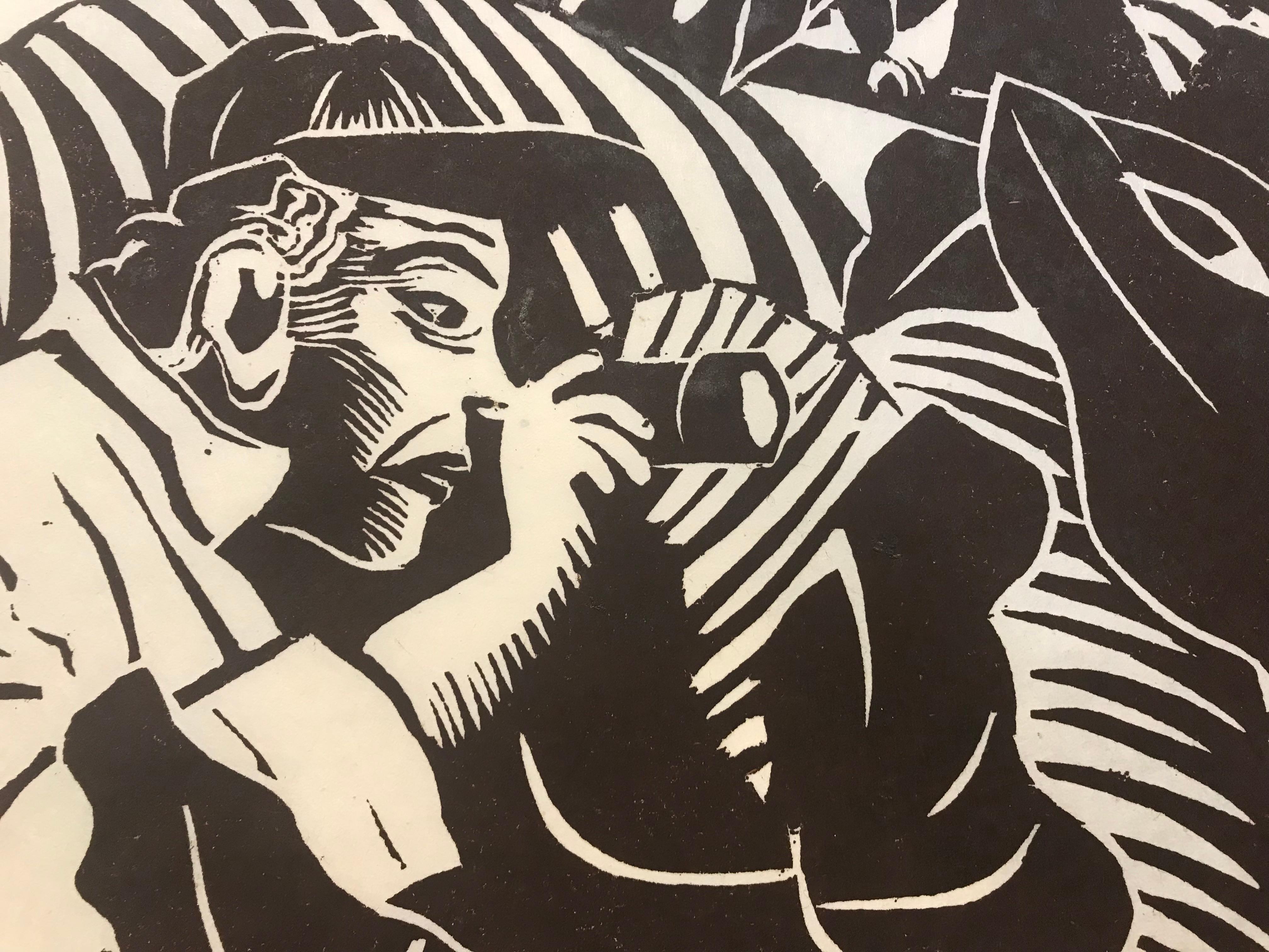 Rare Sighting - Figurative Print - Woodcut Print By Marc Zimmerman For Sale 2