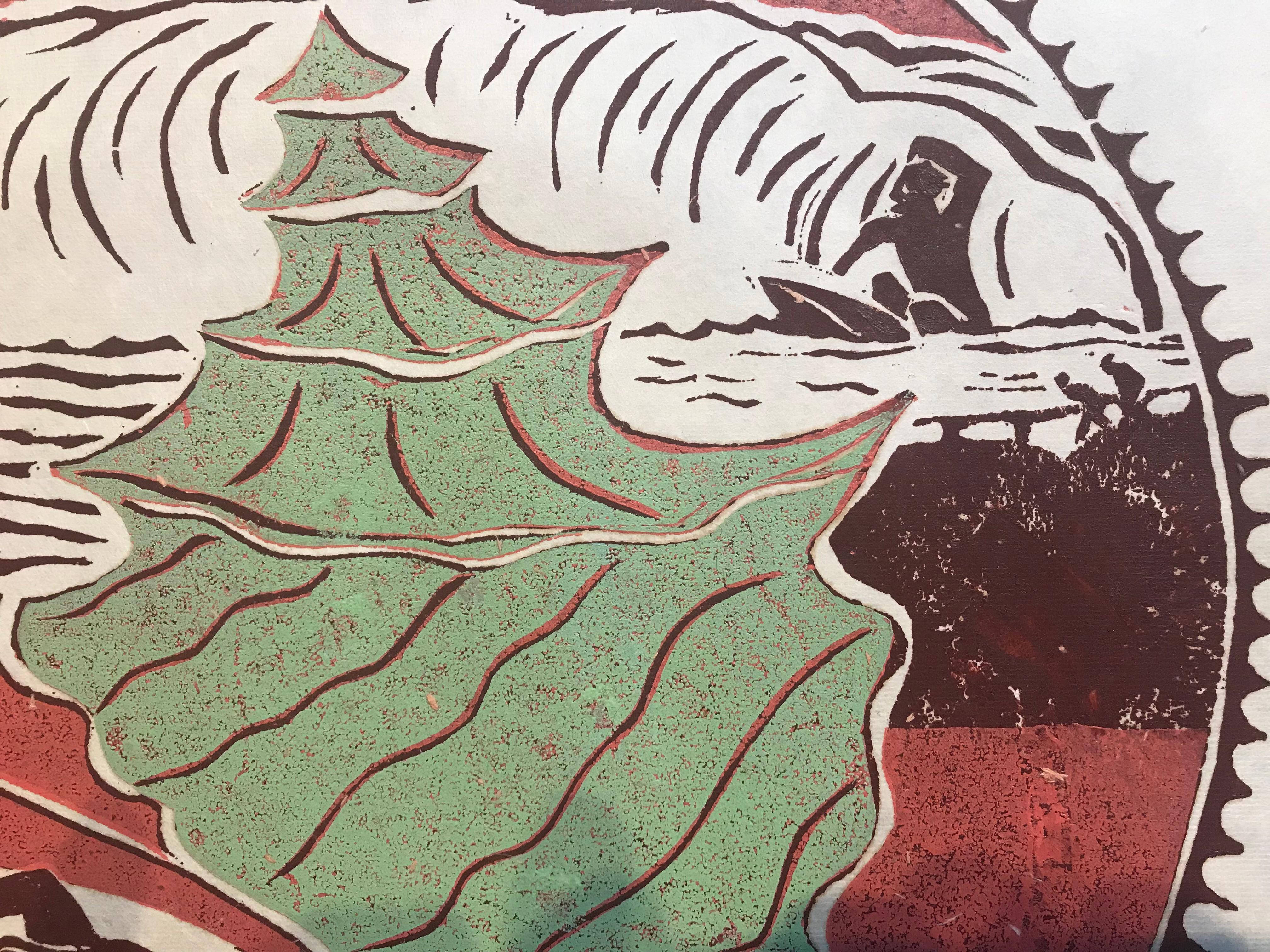 Shell Beach - Figurative Print - Woodcut Print By Marc Zimmerman 1