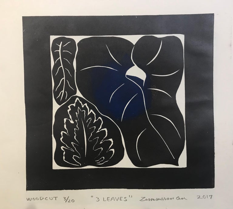 Minimal image in black ink on buff rice paper. Taro leaves are a simple form inspiring this woodcut print.

Three leaves (taro) - Landscape Print - Woodcut Print By Marc Zimmerman

This masterpiece is exhibited in the Zimmerman Gallery, Carmel