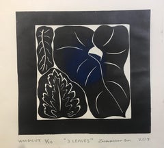 Three leaves (taro) - Landscape Print - Woodcut Print By Marc Zimmerman