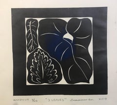 Tre foglie (taro) - Stampa paesaggio - Stampa xilografica di Marc Zimmerman