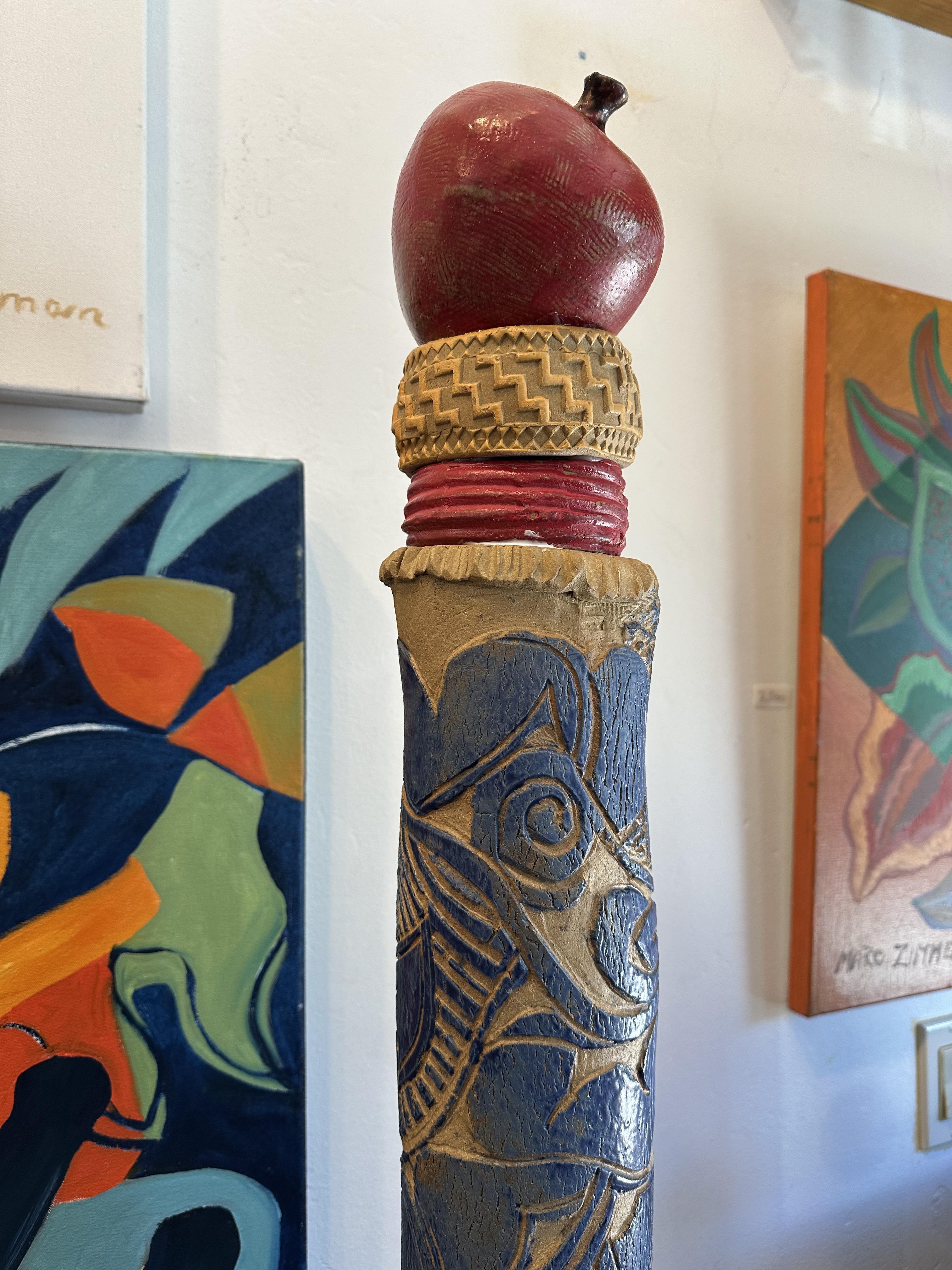 TOTEM de la pomme - Sculpture de Marc Zimmerman