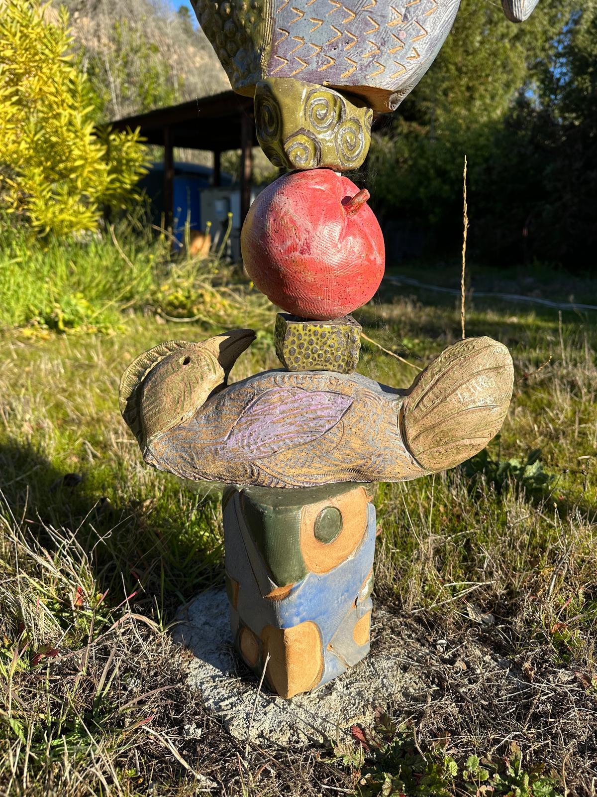Cara de lavanda Escultura tótem de cerámica de Marc Zimmerman en venta 4