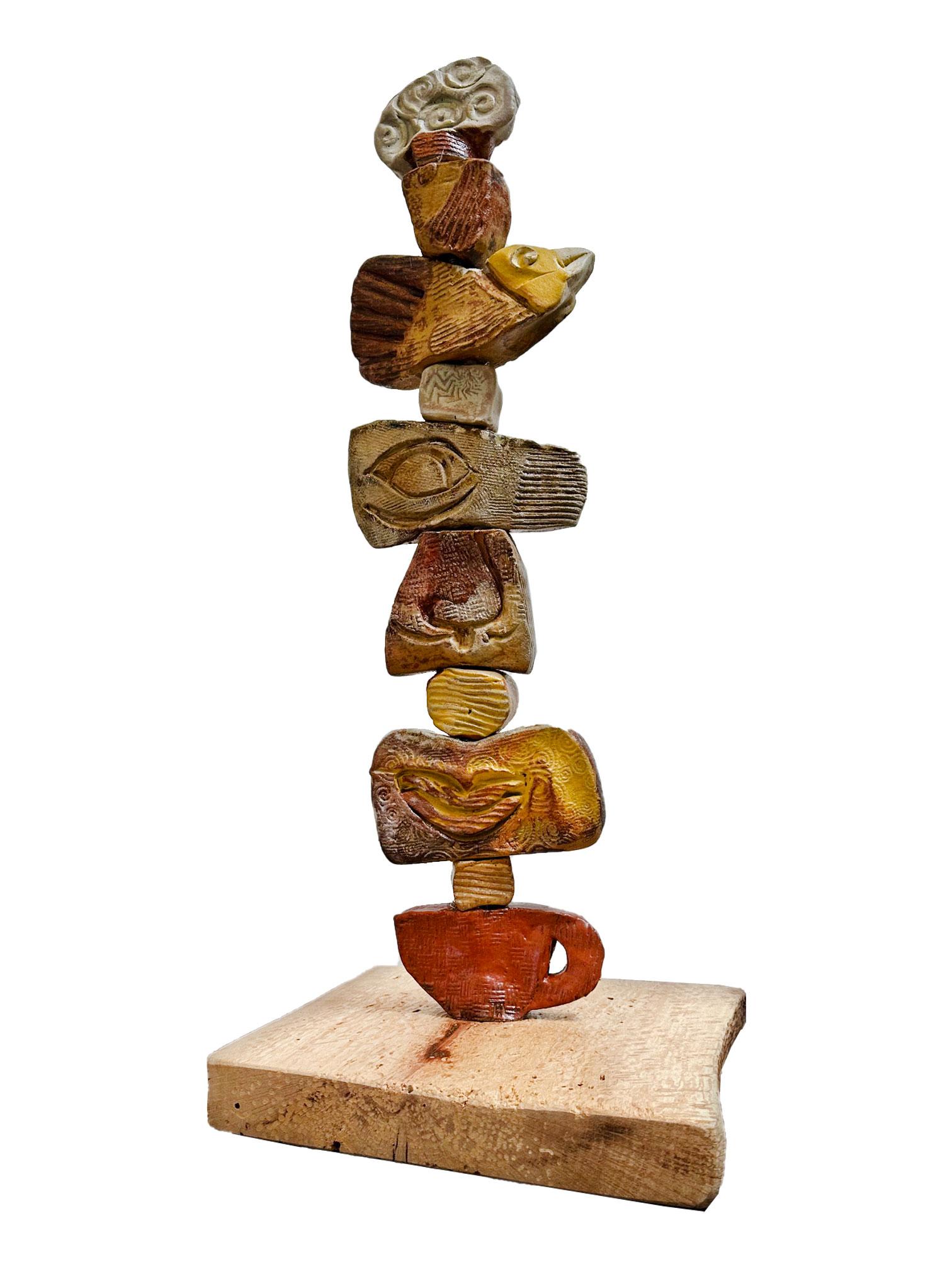 Ceramic Totem Sculpture for Indoor by Marc Zimmerman For Sale 1