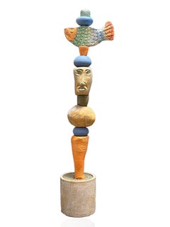 Used Ceramic Totem Sculpture For Indoor or Outdoor Garden - Contemporary Art