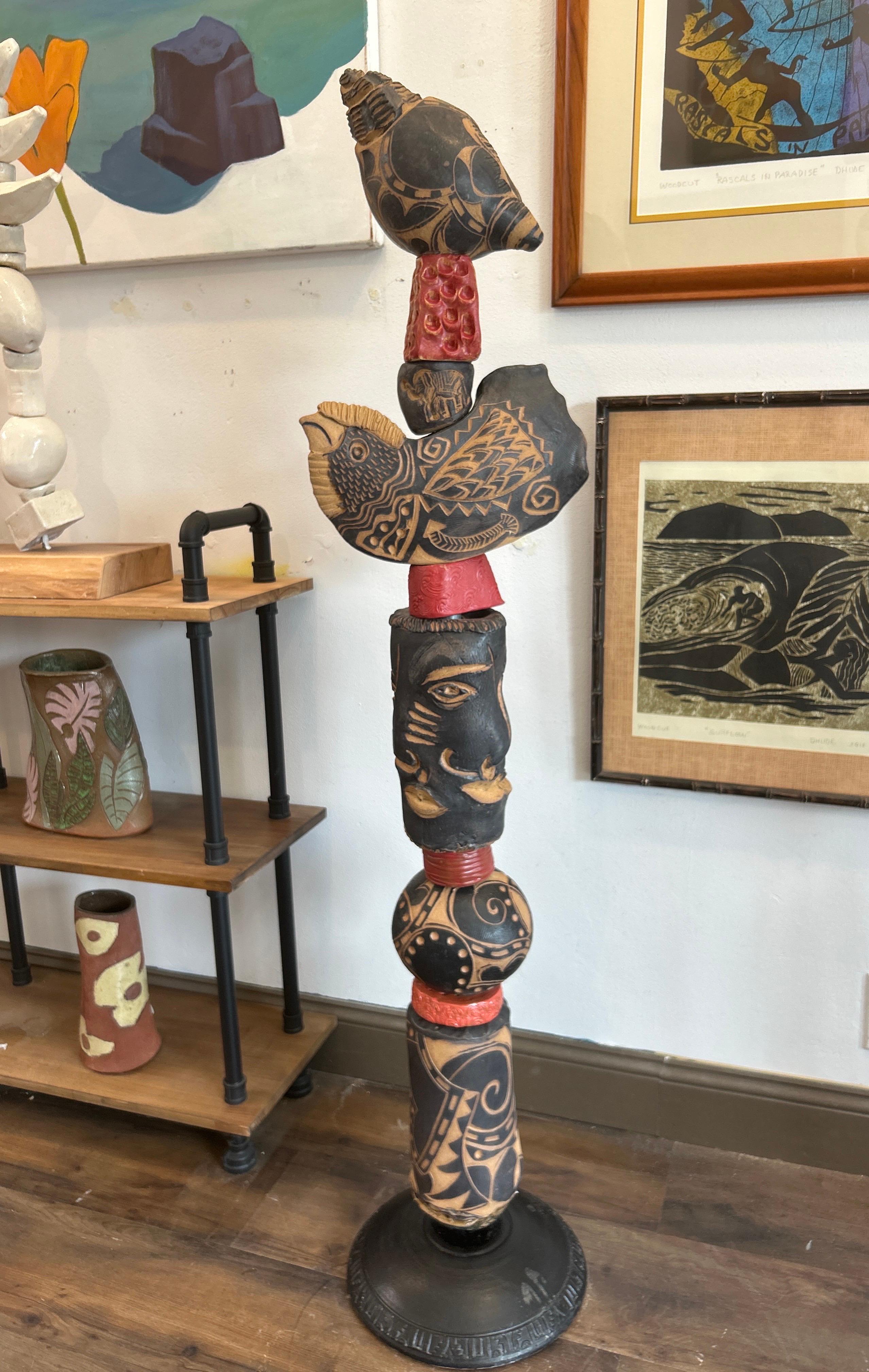 Marc Zimmerman Figurative Sculpture - Charcoal Totem