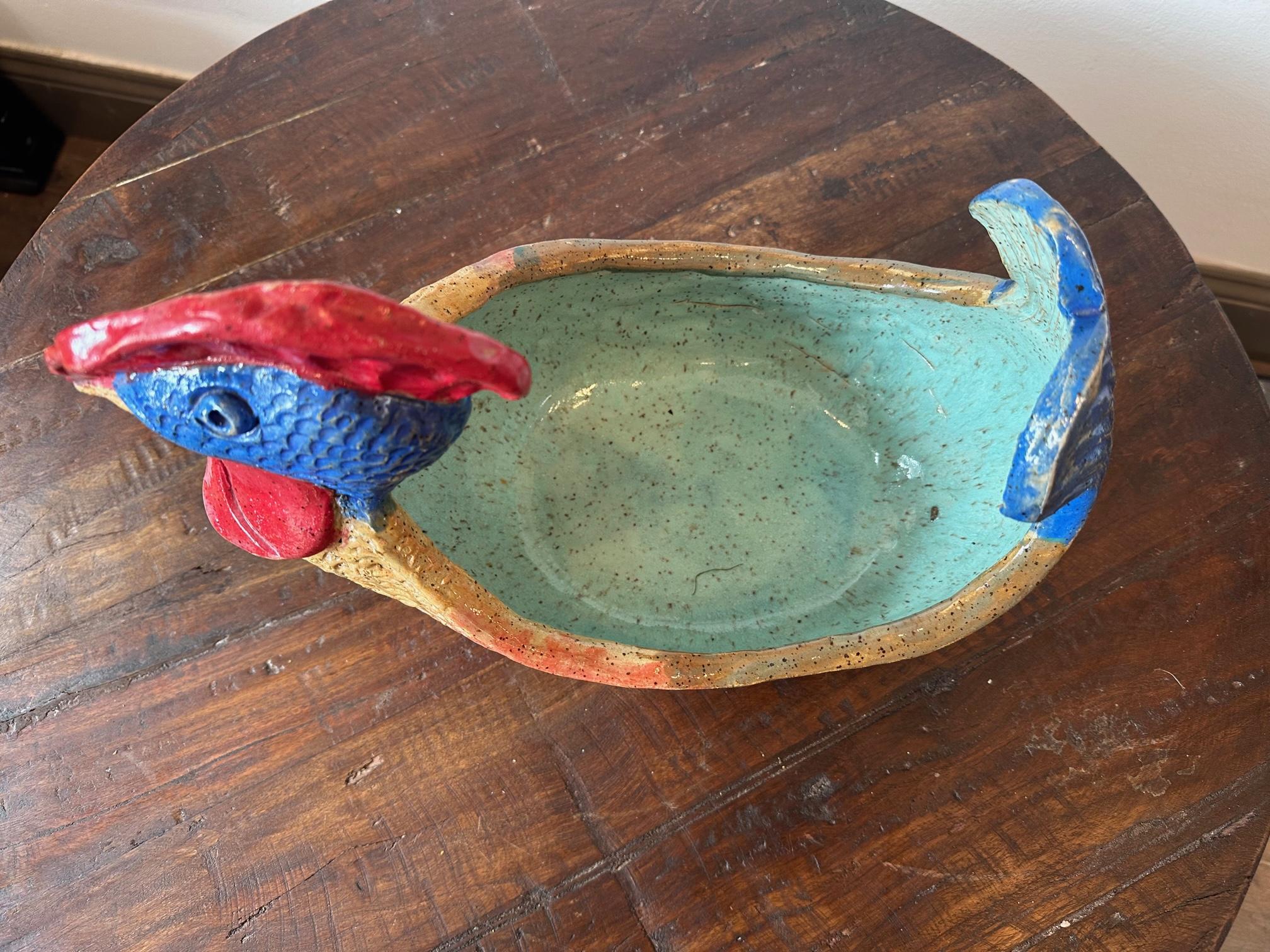 Chicken Bowl - Clay Sculpture - One of a kind by Marc Zimmerman For Sale 3