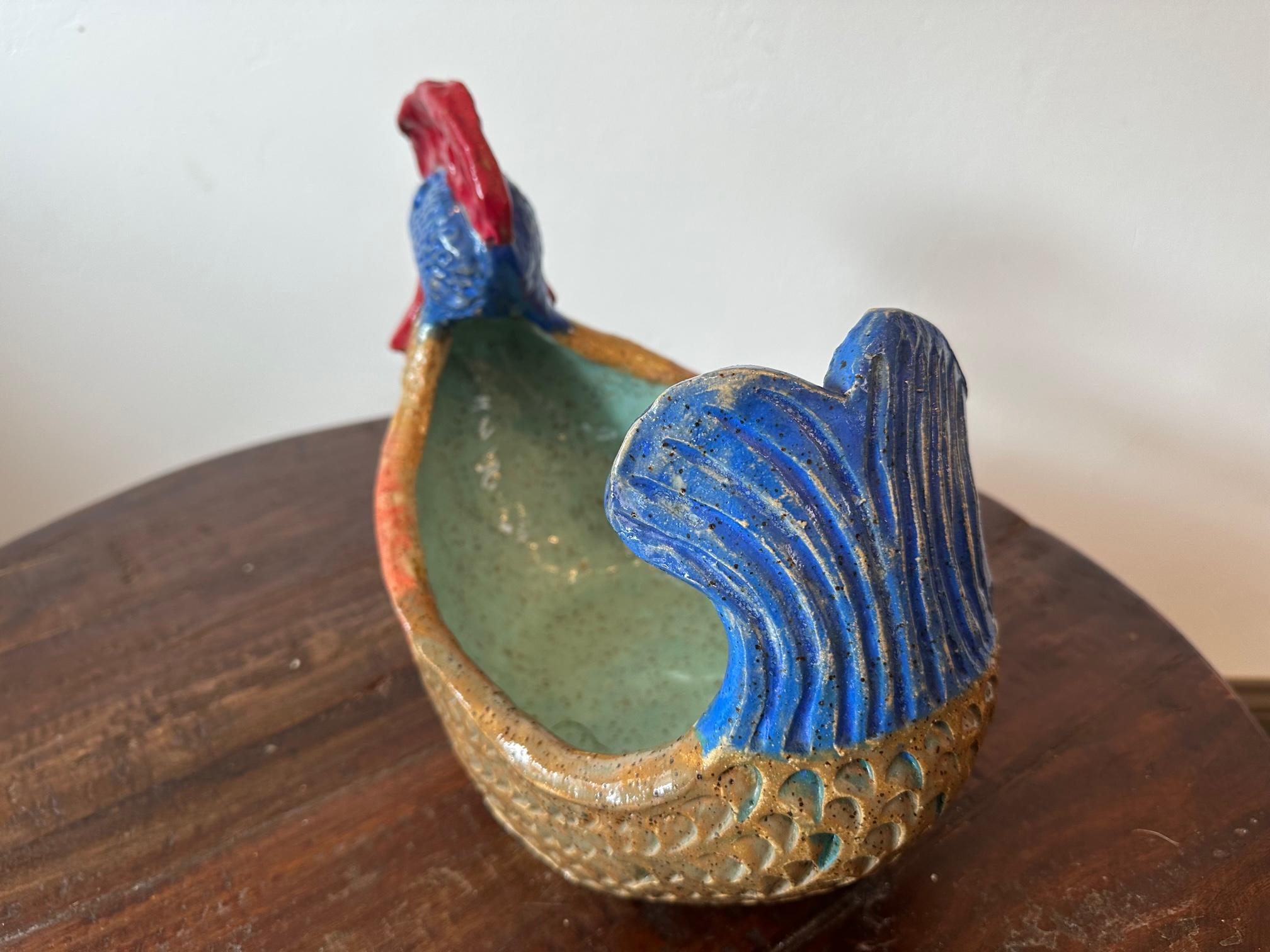 Chicken Bowl - Clay Sculpture - One of a kind by Marc Zimmerman For Sale 4