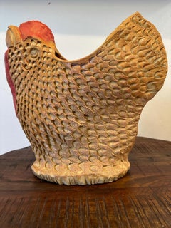 Vase poulet - Sculpture de coq en céramique - Marc Zimmerman