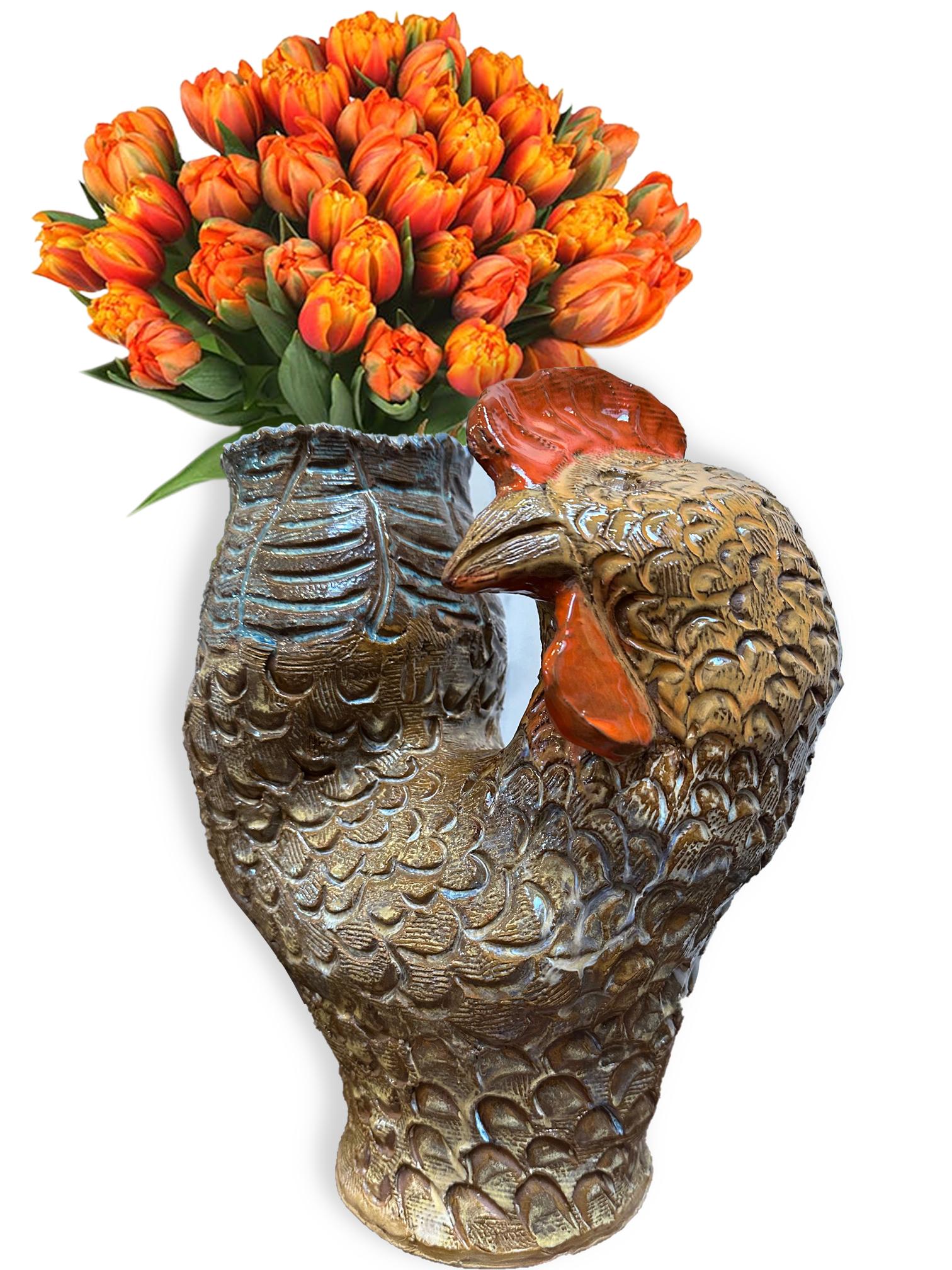 Chicken Vase - Ceramic Sculpture - Marc Zimmerman For Sale 1