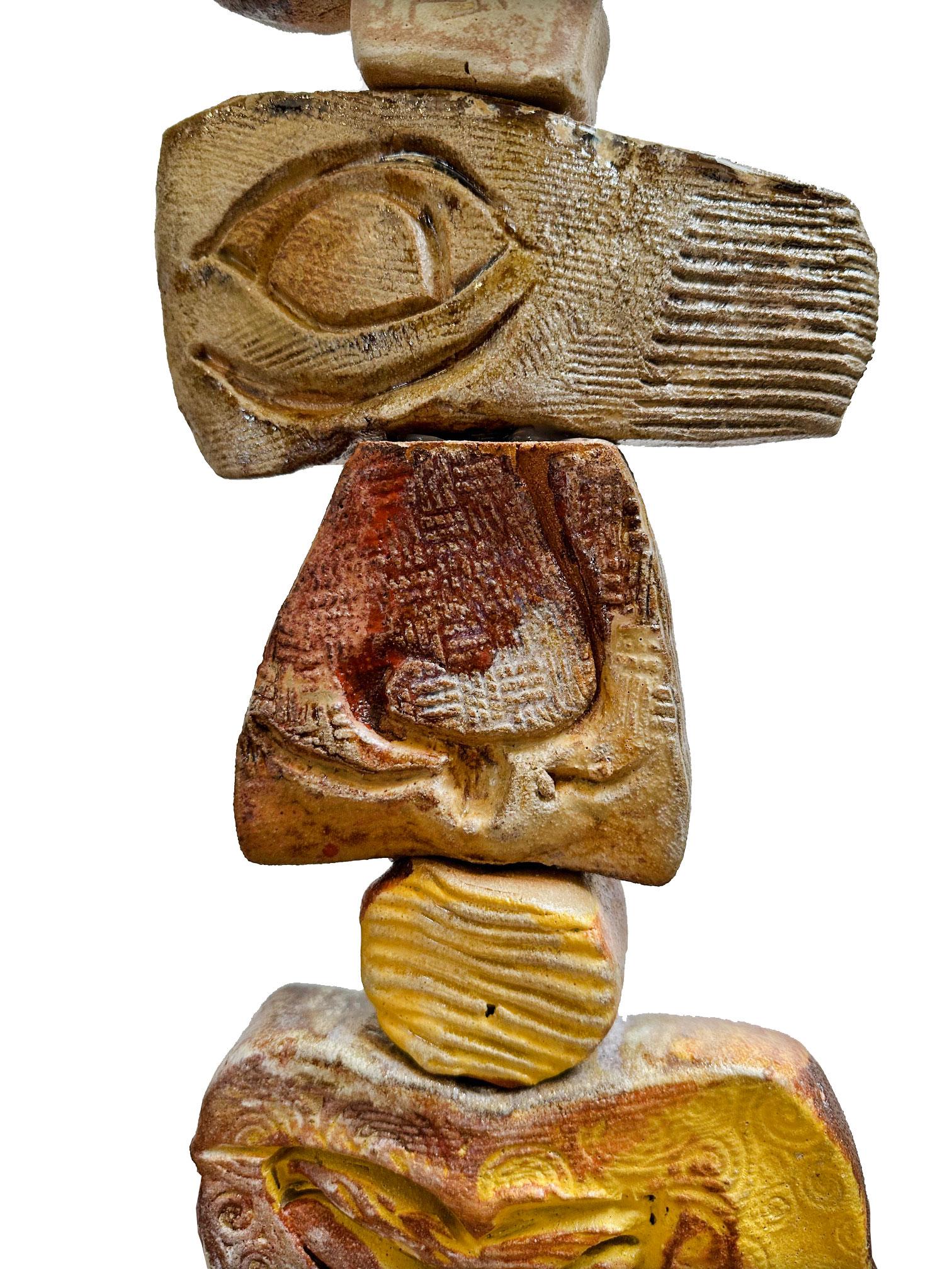 Desktop Ceramic Totem Sculpture by Marc Zimmerman For Sale 3