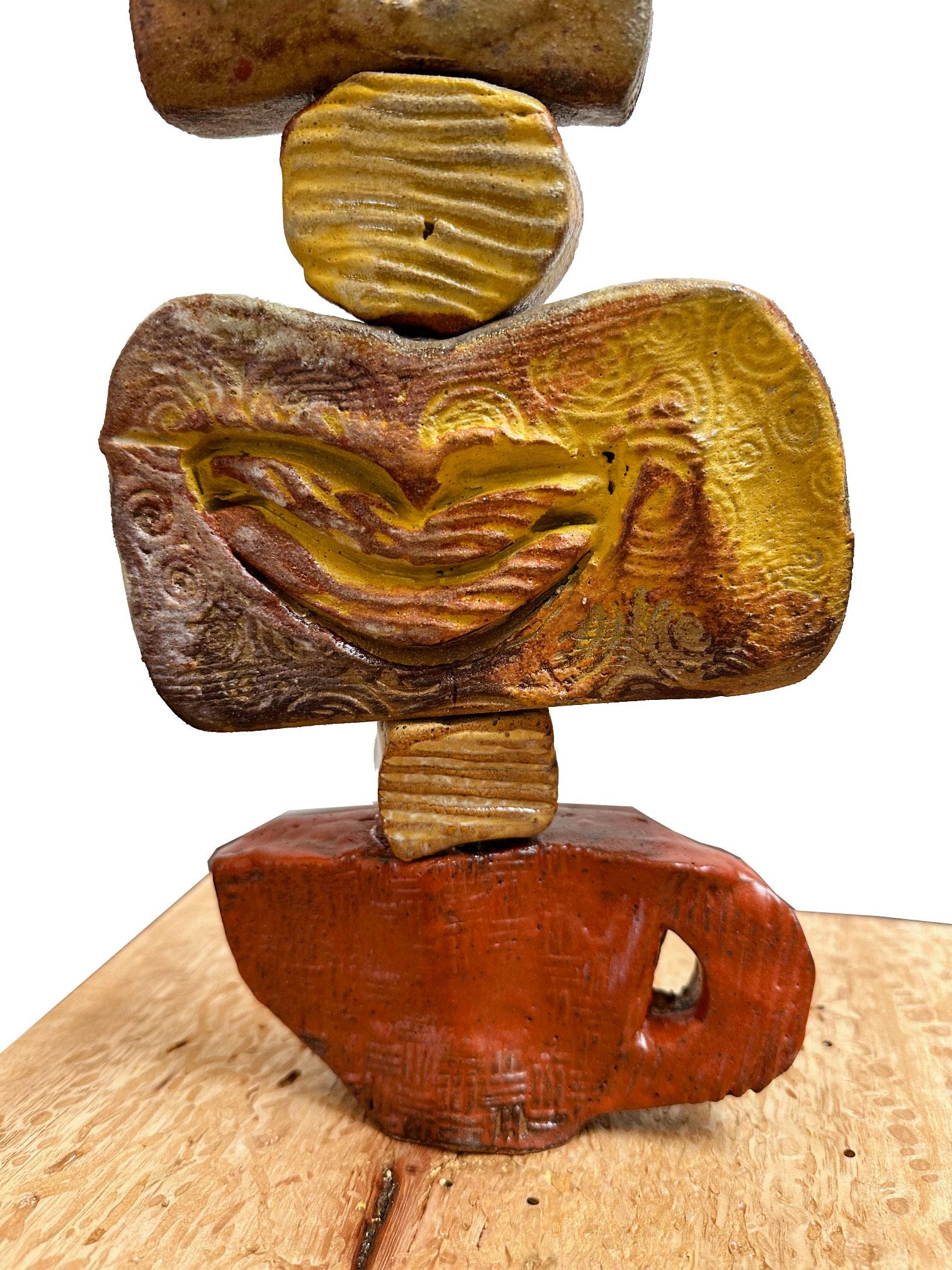 Desktop Ceramic Totem Sculpture by Marc Zimmerman For Sale 4