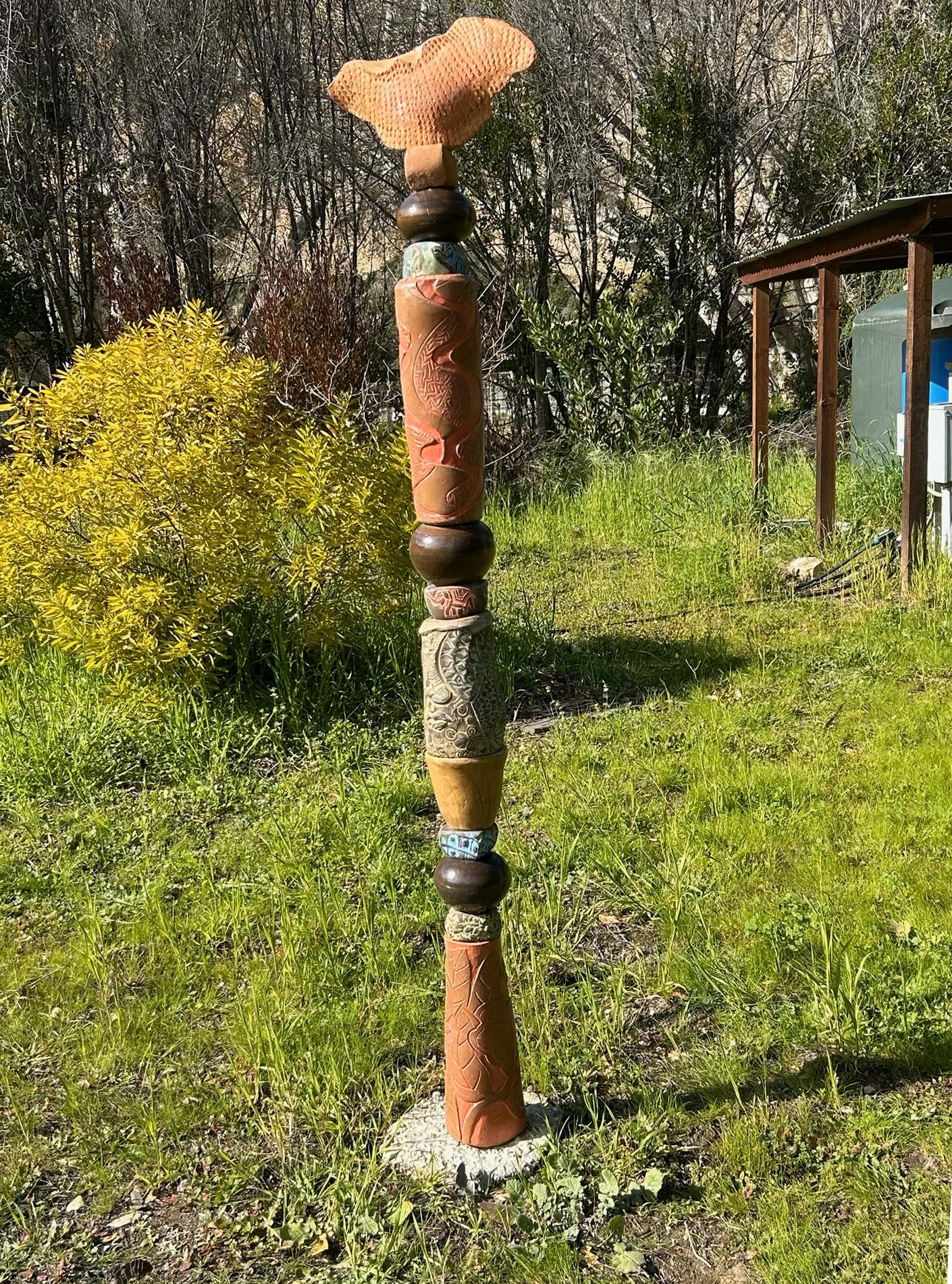 Easy Totem - Ceramic Sculpture for Outdoor Garden and Indoors