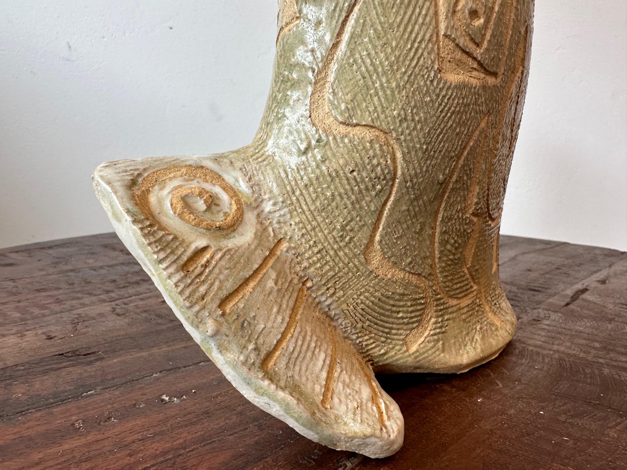 Freedom Bird Vase - Clay Sculpture - One of a kind by Marc Zimmerman For Sale 3