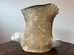 Freedom Bird Vase - Clay Sculpture - One of a kind by Marc Zimmerman