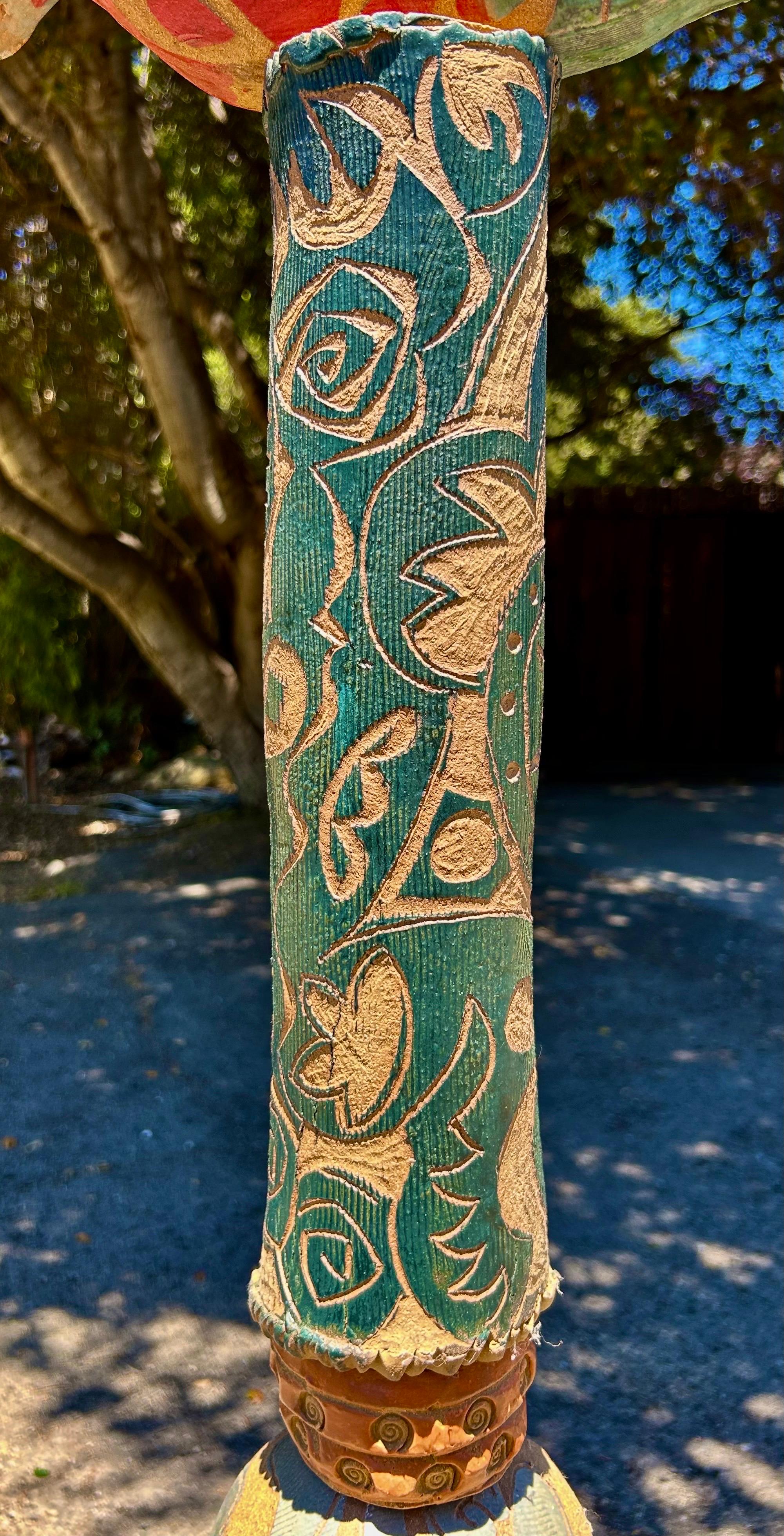 Figurative Sculpture de Marc Zimmerman - Totem superior de la rana#2