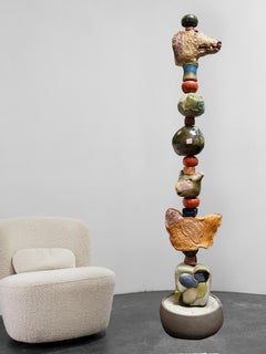 Large Animal Totem - Ceramic Sculpture for Garden or Indoor by Marc Zimmerman