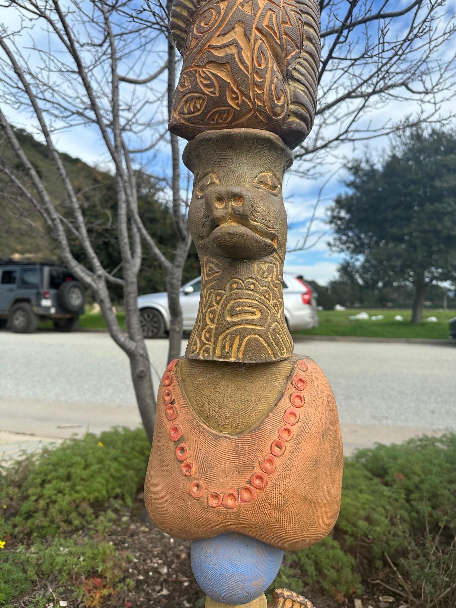 Large Garden Totem - Glazed Ceramic Sculpture by Marc Zimmerman For Sale 2