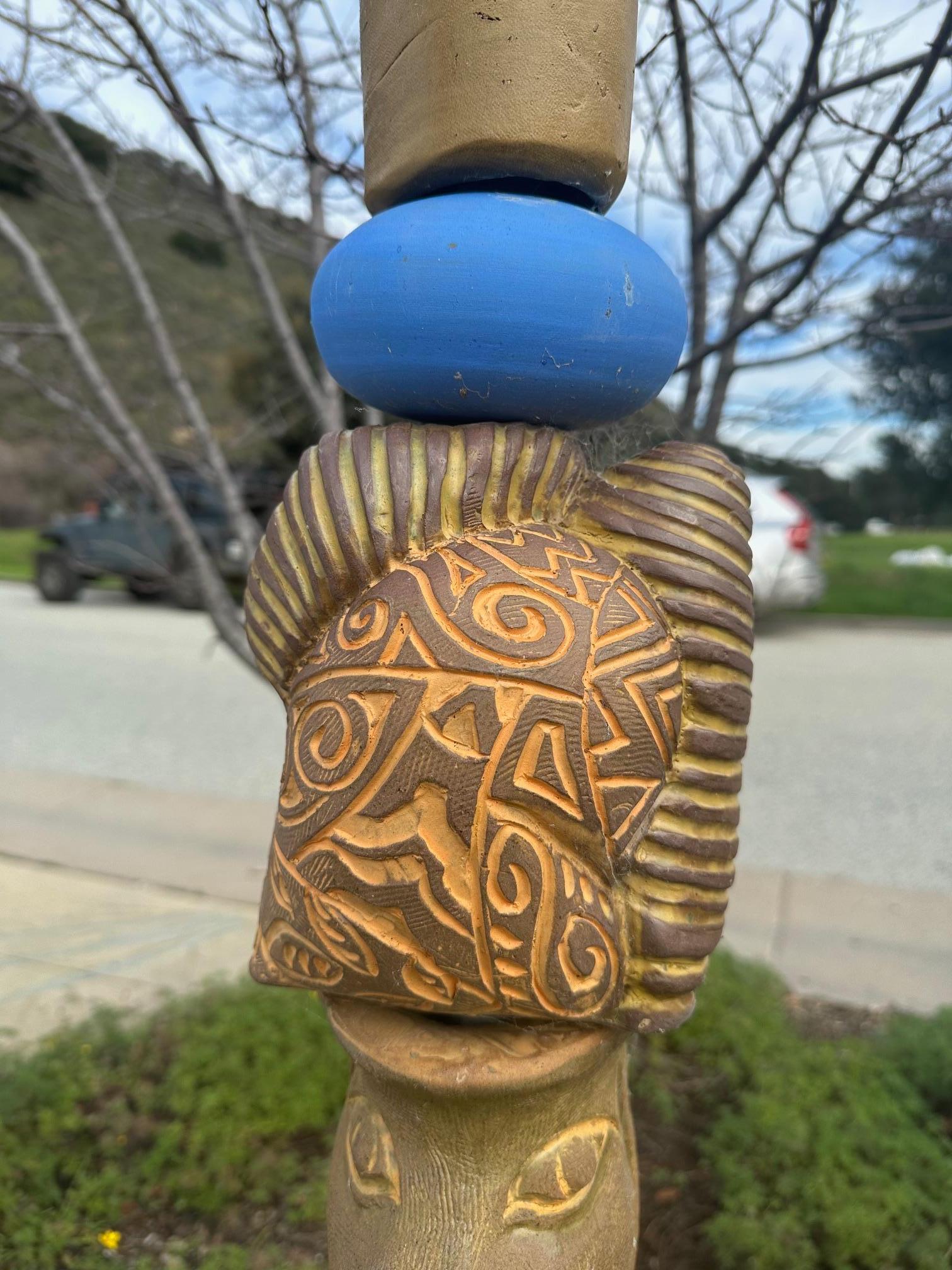 Large Garden Totem - Glazed Ceramic Sculpture by Marc Zimmerman For Sale 3