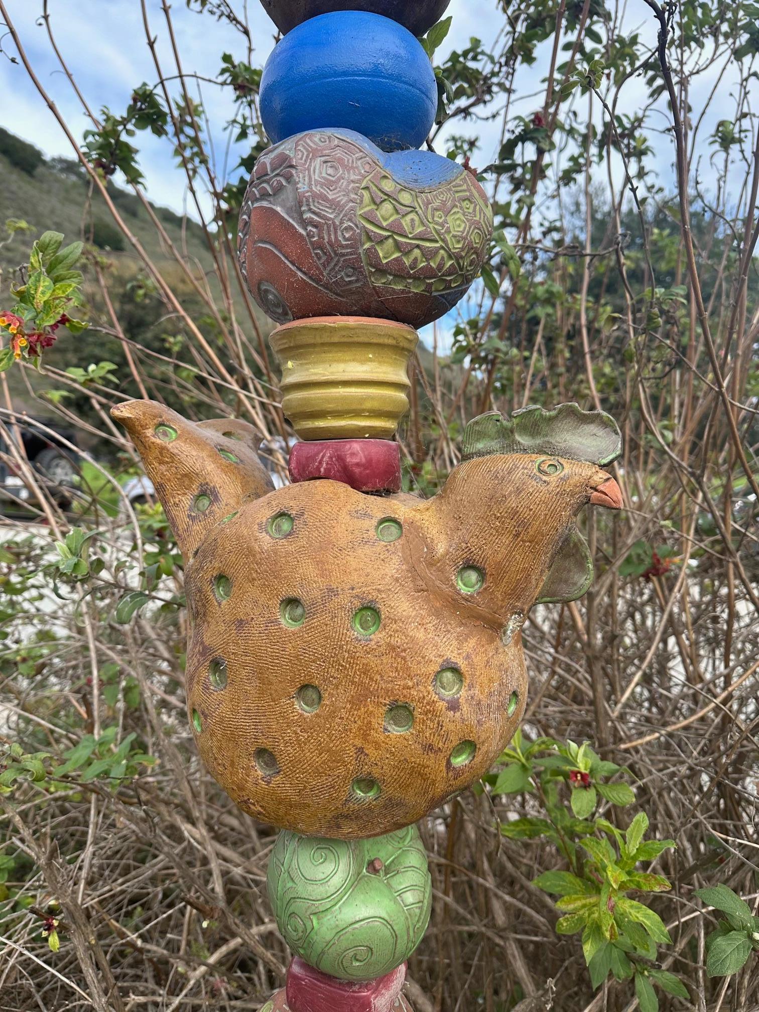Großes, großes Gartentotem – glasierte Keramikstatue von Marc Zimmerman im Angebot 3