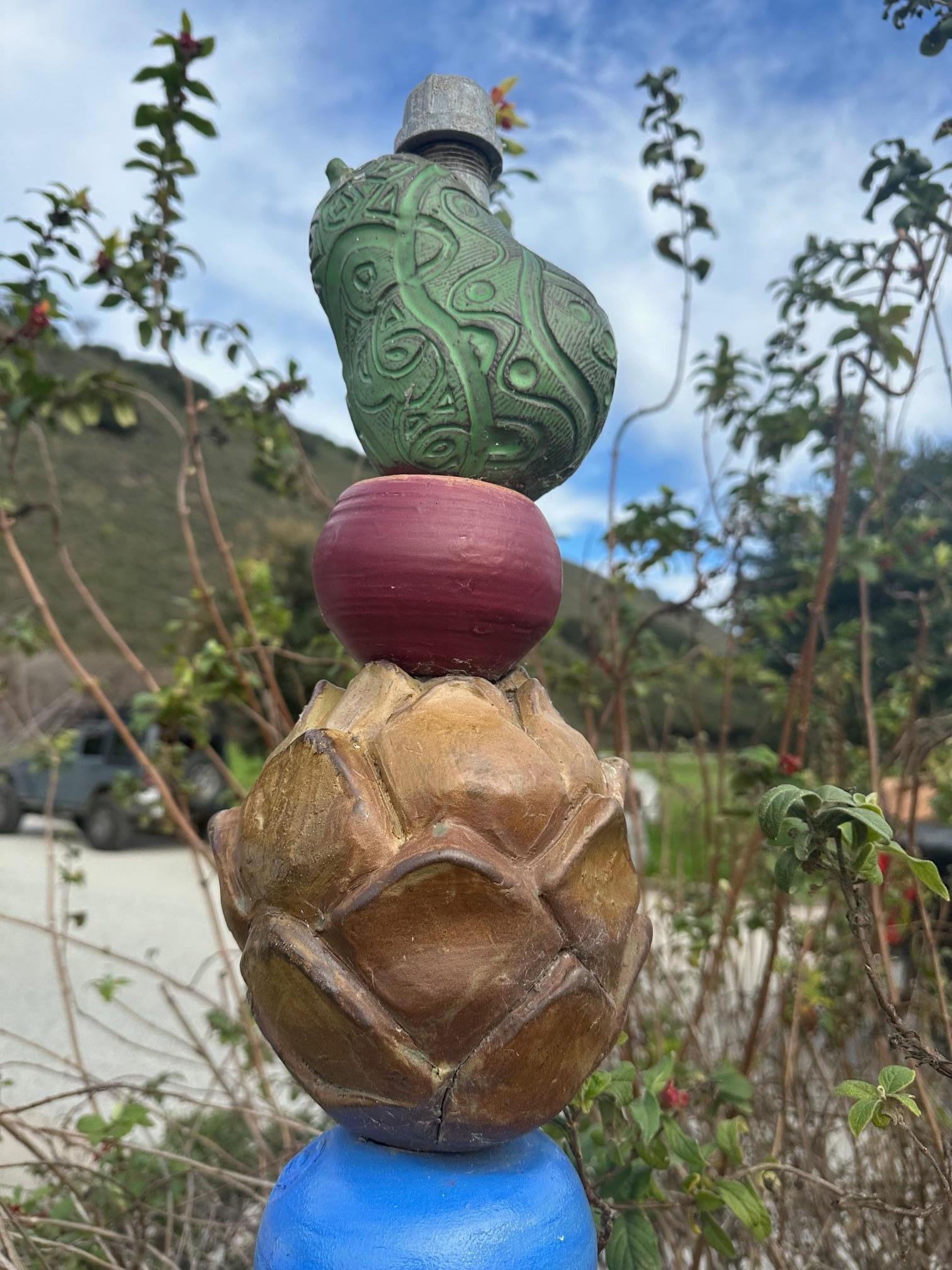 Grand Totem de jardin - Statue en céramique émaillée de Marc Zimmerman en vente 5