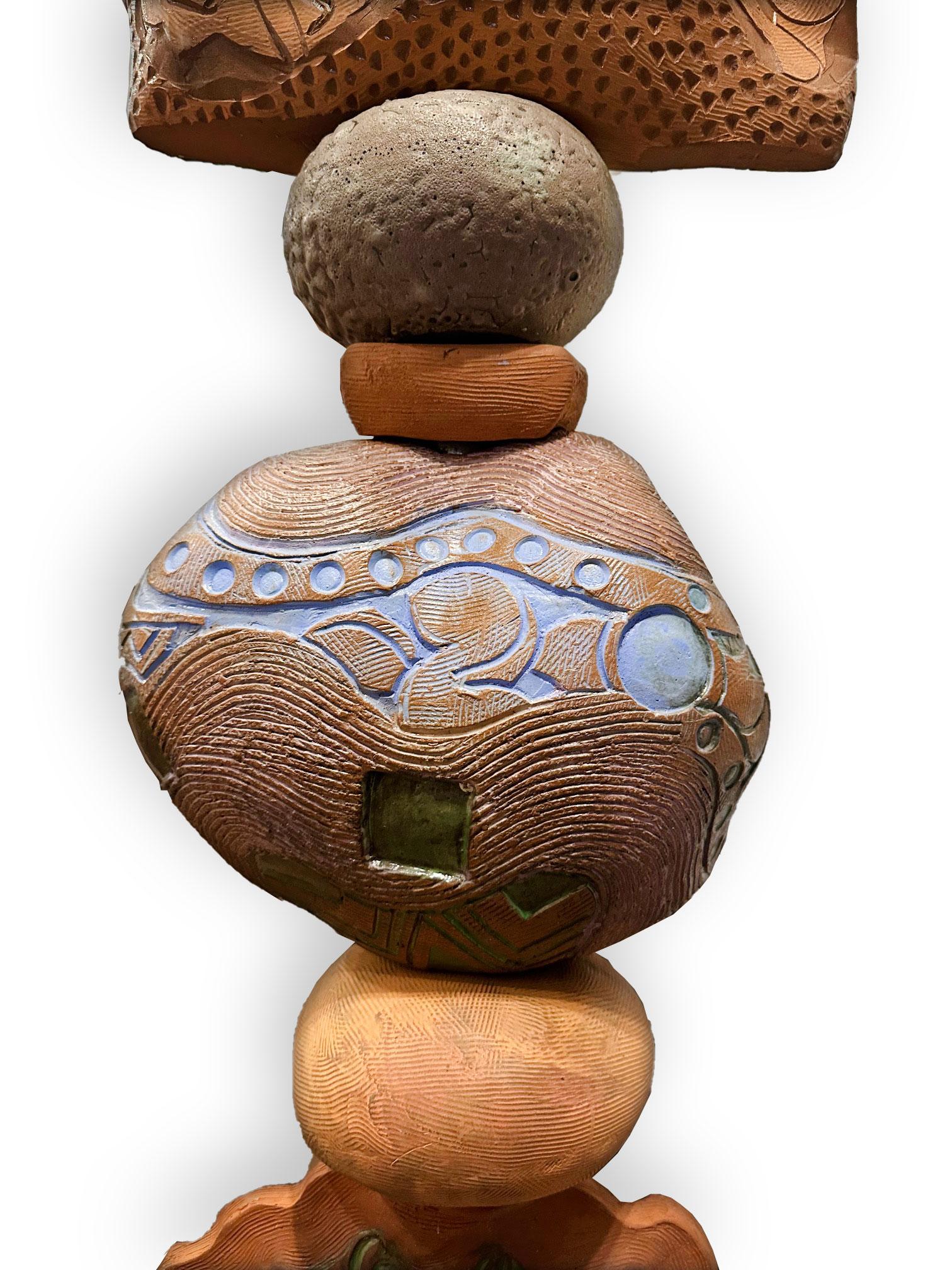 Large Totem - Ceramic Sculpture by Marc Zimmerman For Sale 4