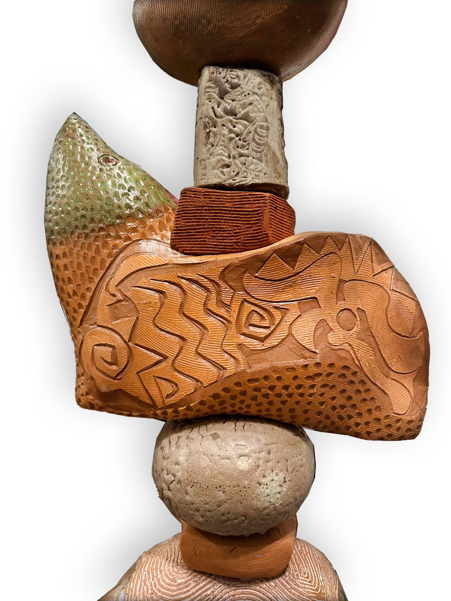 Large Totem - Ceramic Sculpture by Marc Zimmerman For Sale 5