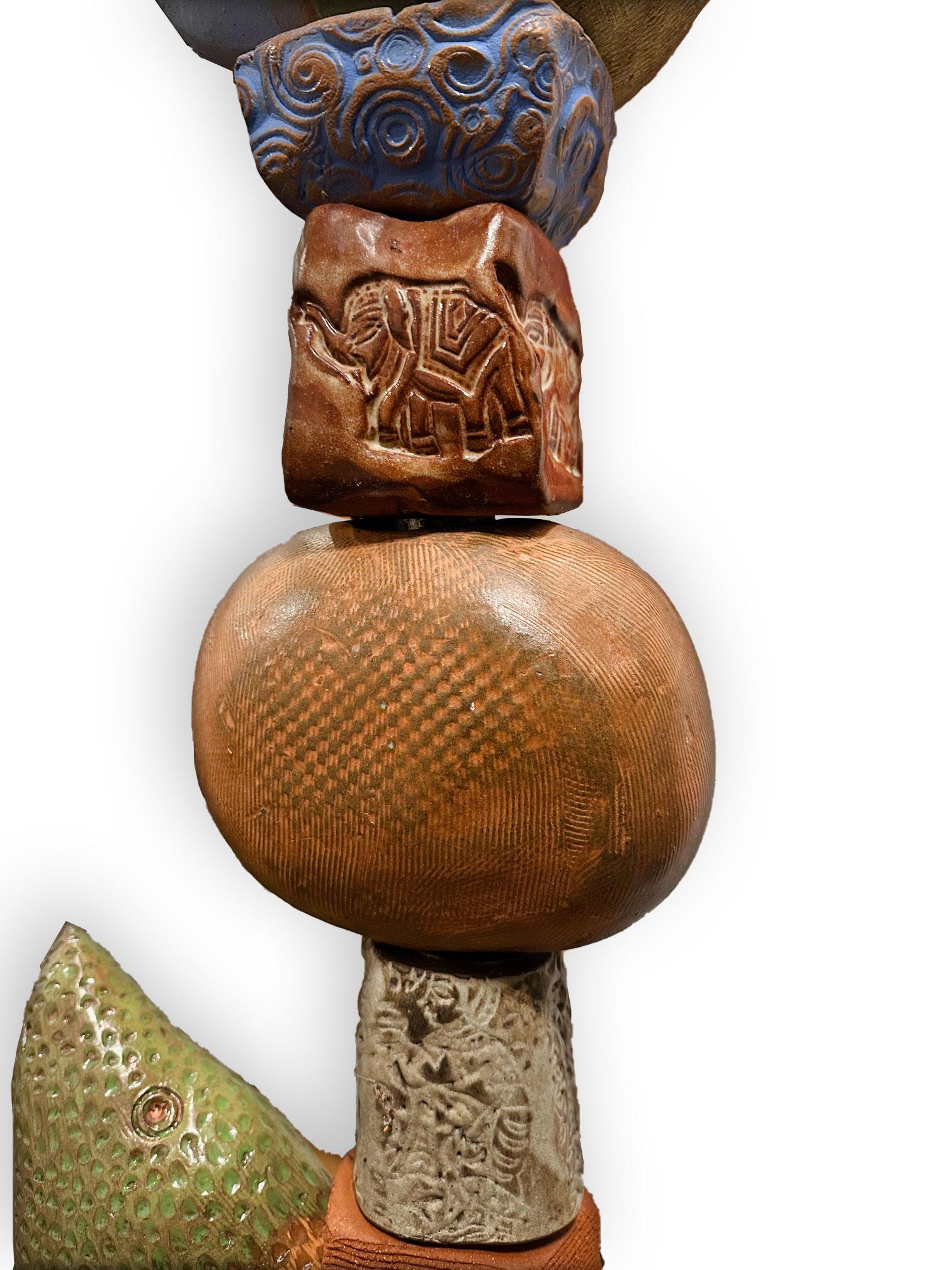 Large Totem - Ceramic Sculpture by Marc Zimmerman For Sale 6