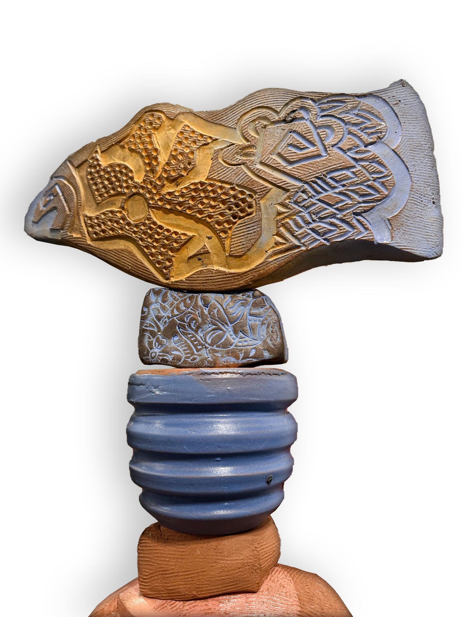 Large Totem - Ceramic Sculpture by Marc Zimmerman For Sale 8
