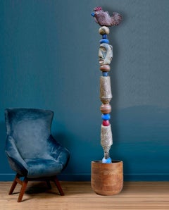 Großes TOTEM - Keramik-Skulptur - Indoor & Outdoor Garten Statue von Marc