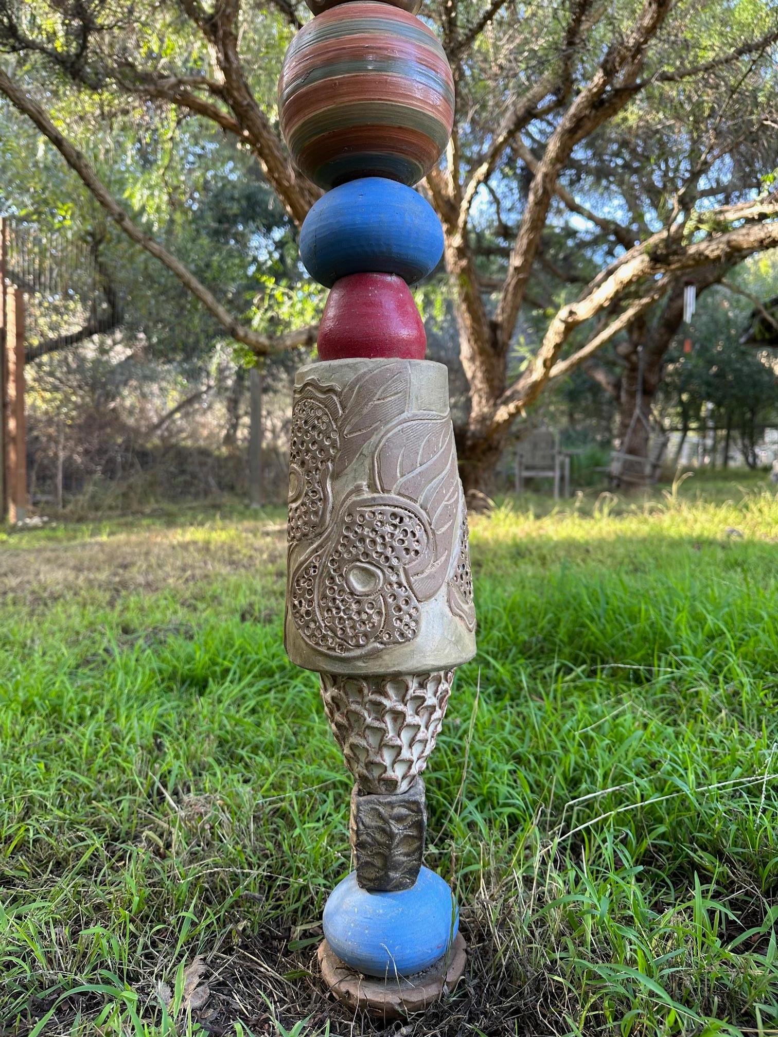 Large Totem - Ceramic Sculpture - Indoor & Outdoor Garden Statue By Marc - Contemporary Art by Marc Zimmerman