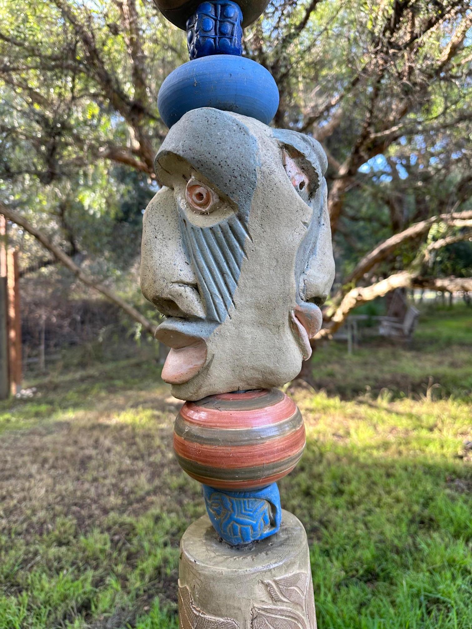 Tótem grande - Escultura de cerámica - Estatua de jardín para interior y exterior Por Marc en venta 4